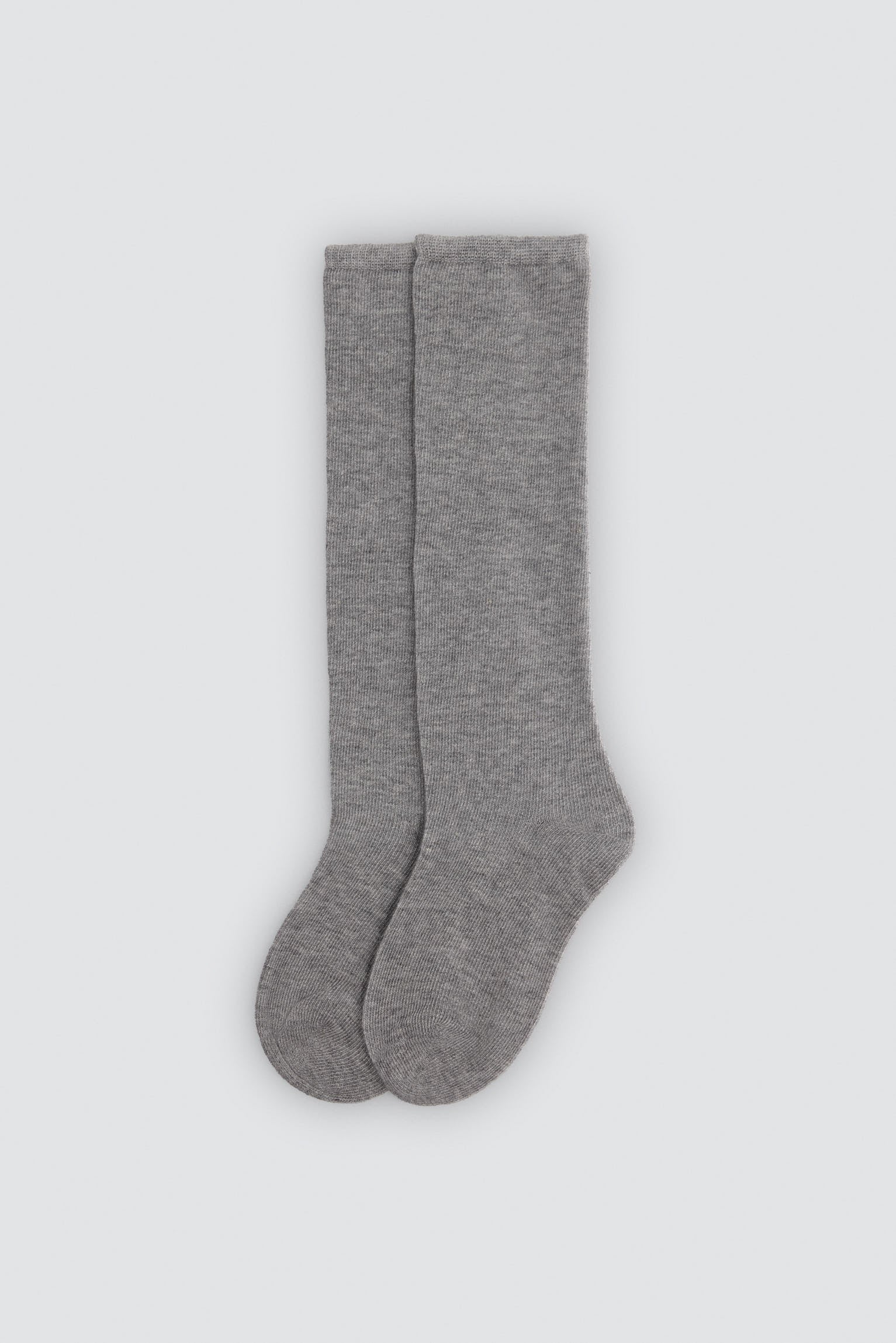 Chaussettes hautes enfant basiques grises