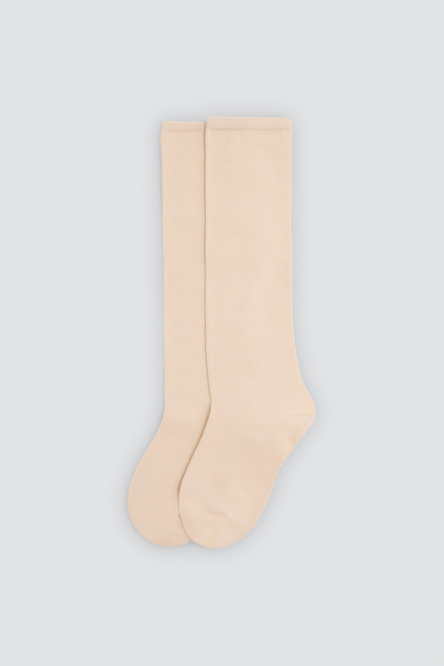 Chaussettes hautes enfant basiques beiges