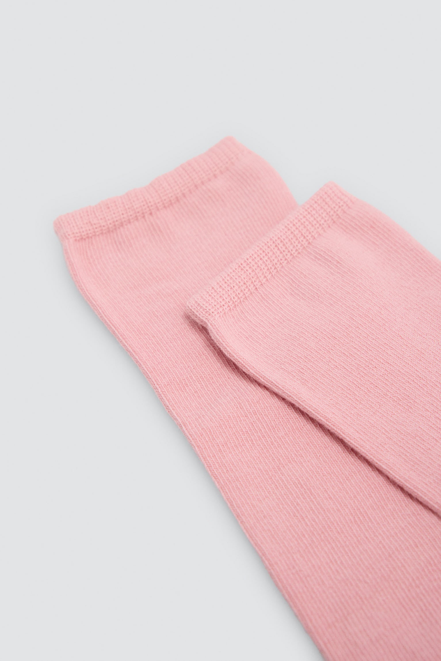 Chaussettes hautes enfant basiques rose poudré