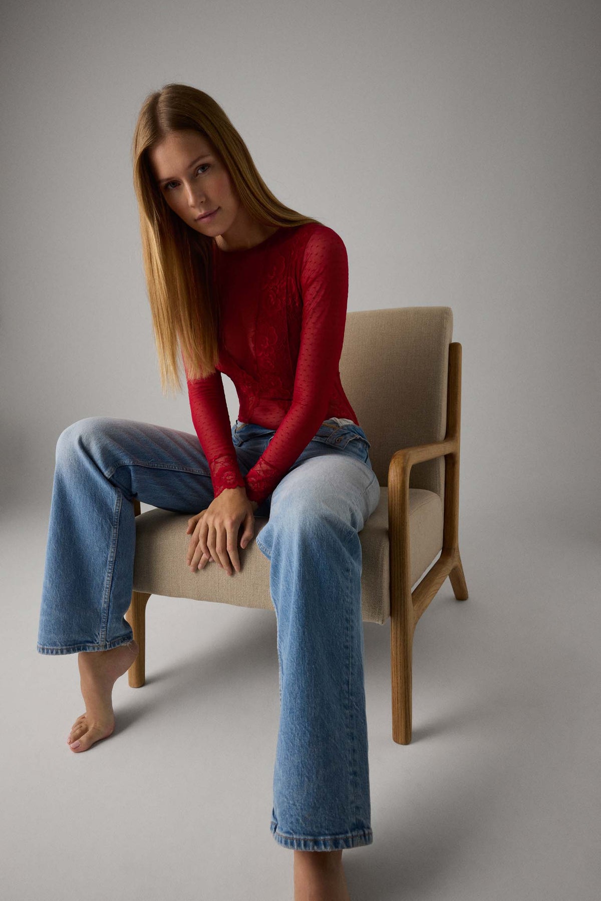 Body Femme Manches Bouffantes - Col V Dentelle - T-shirt Longue Maille Confortable