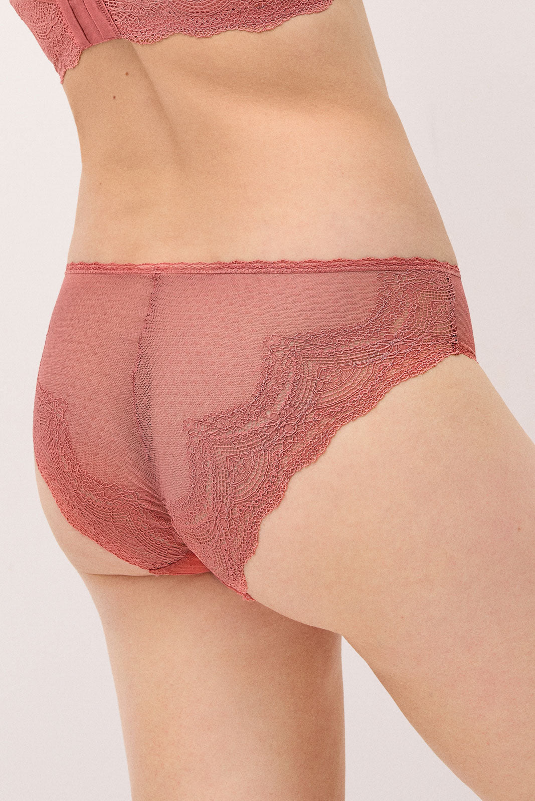 Culotte midi rose plumeti