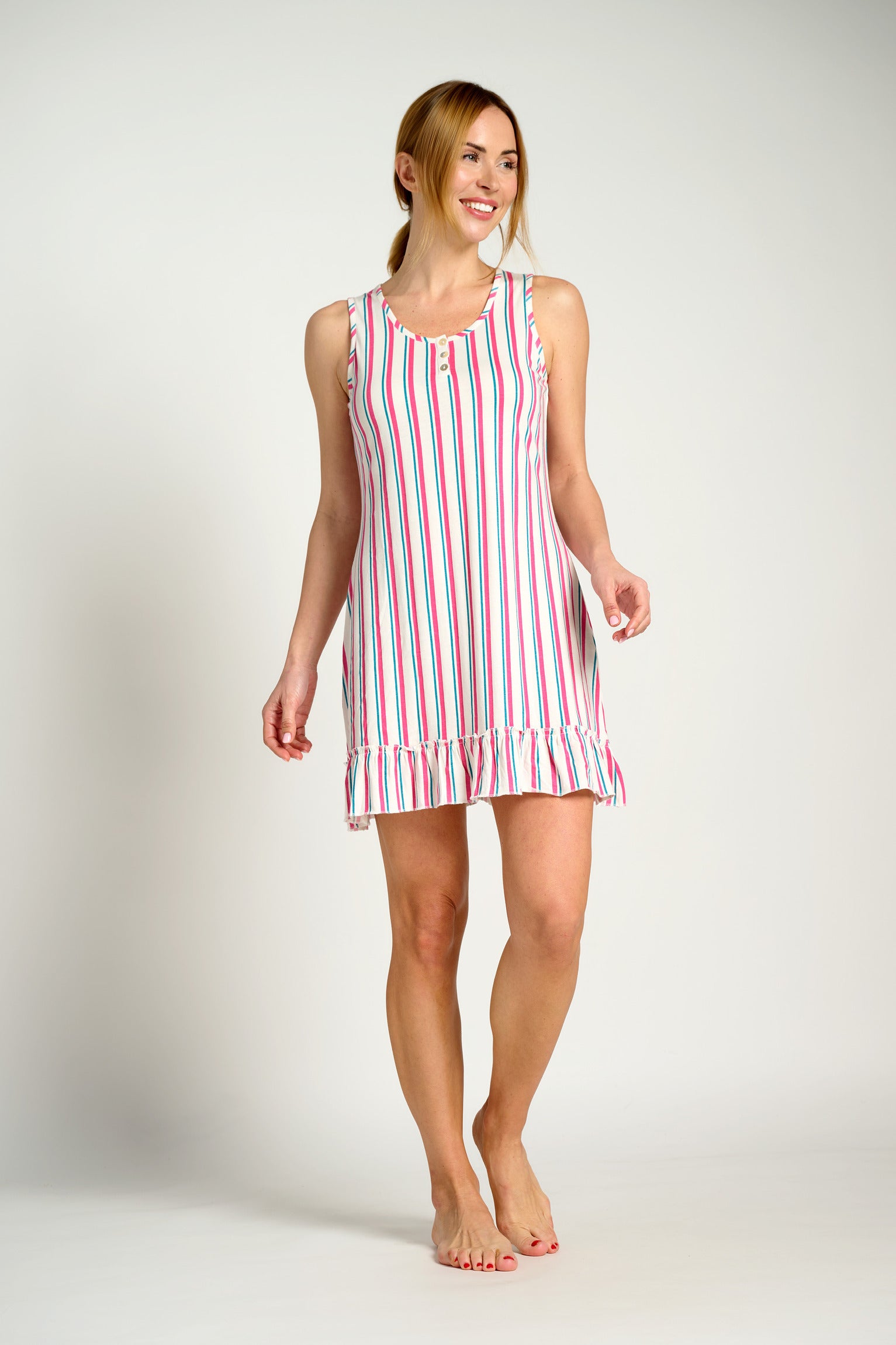 Camisón tirantes algodón rayas | MUYDEMI - Ysabel Mora