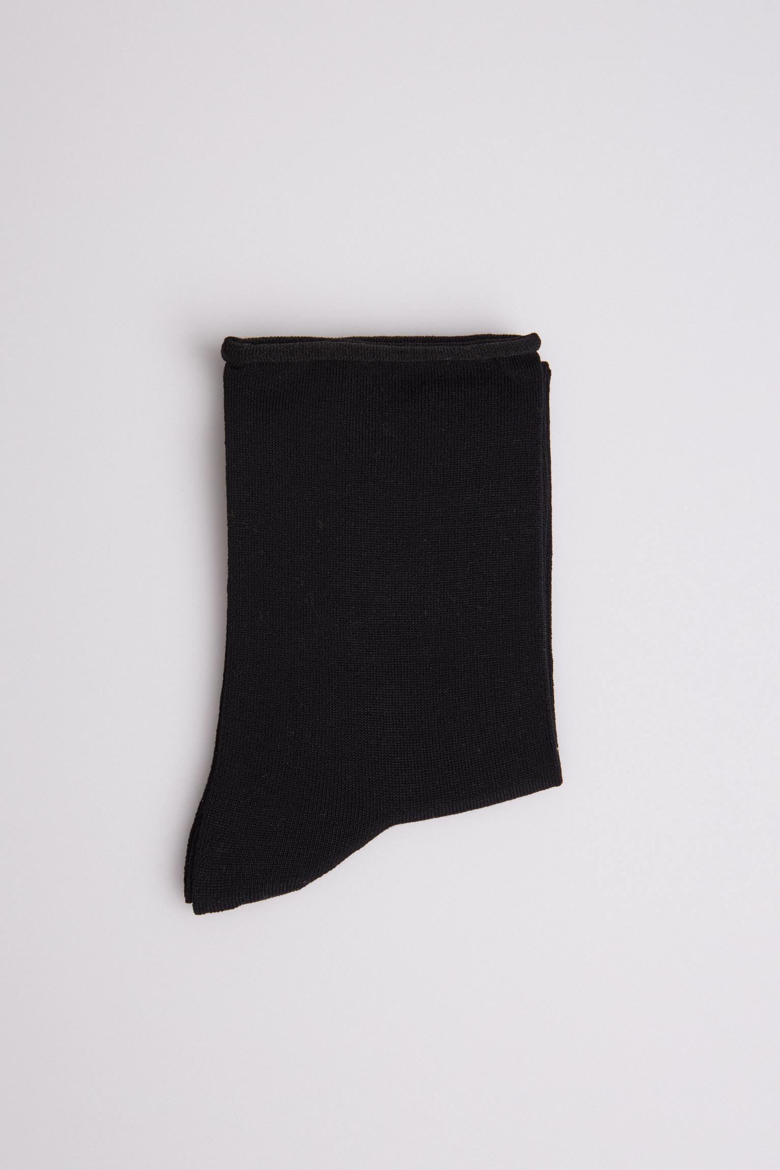 Chaussettes basiques sans revers fil d'Ecosse noir