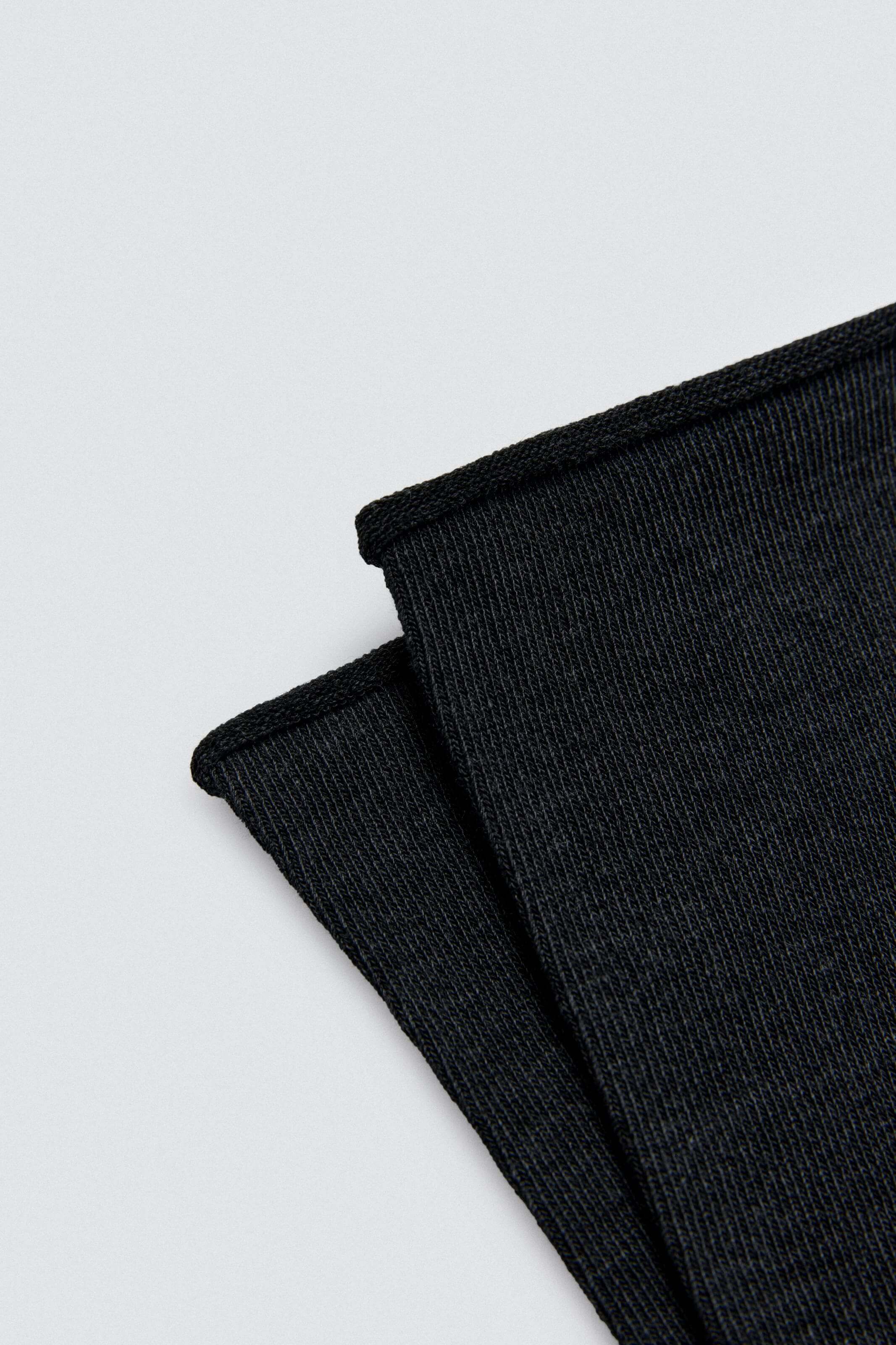 Lot de 3 chaussettes chaudes en bambou sans revers noirs