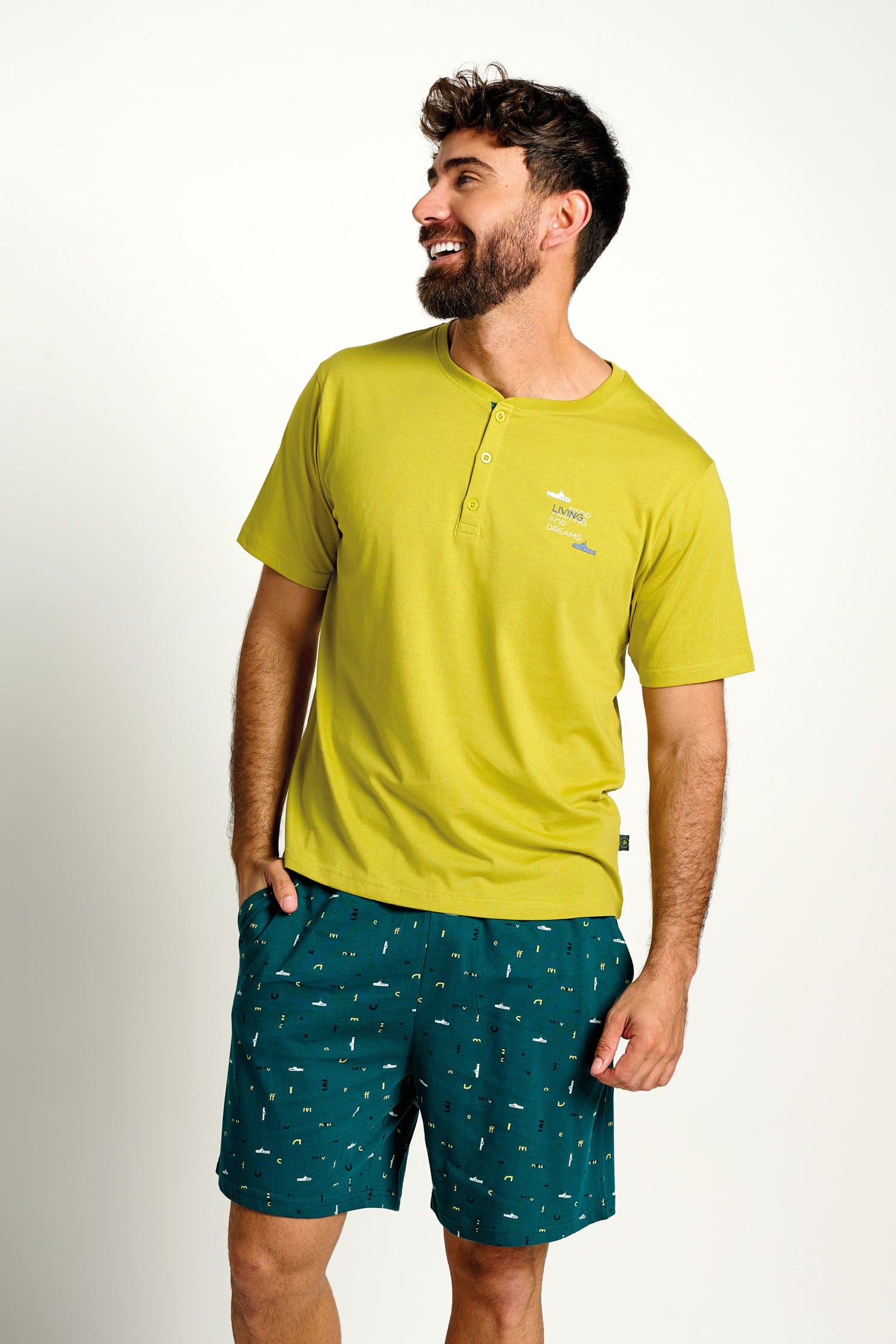Pijama hombre corto algodón Living | MUYDEMI - Ysabel Mora