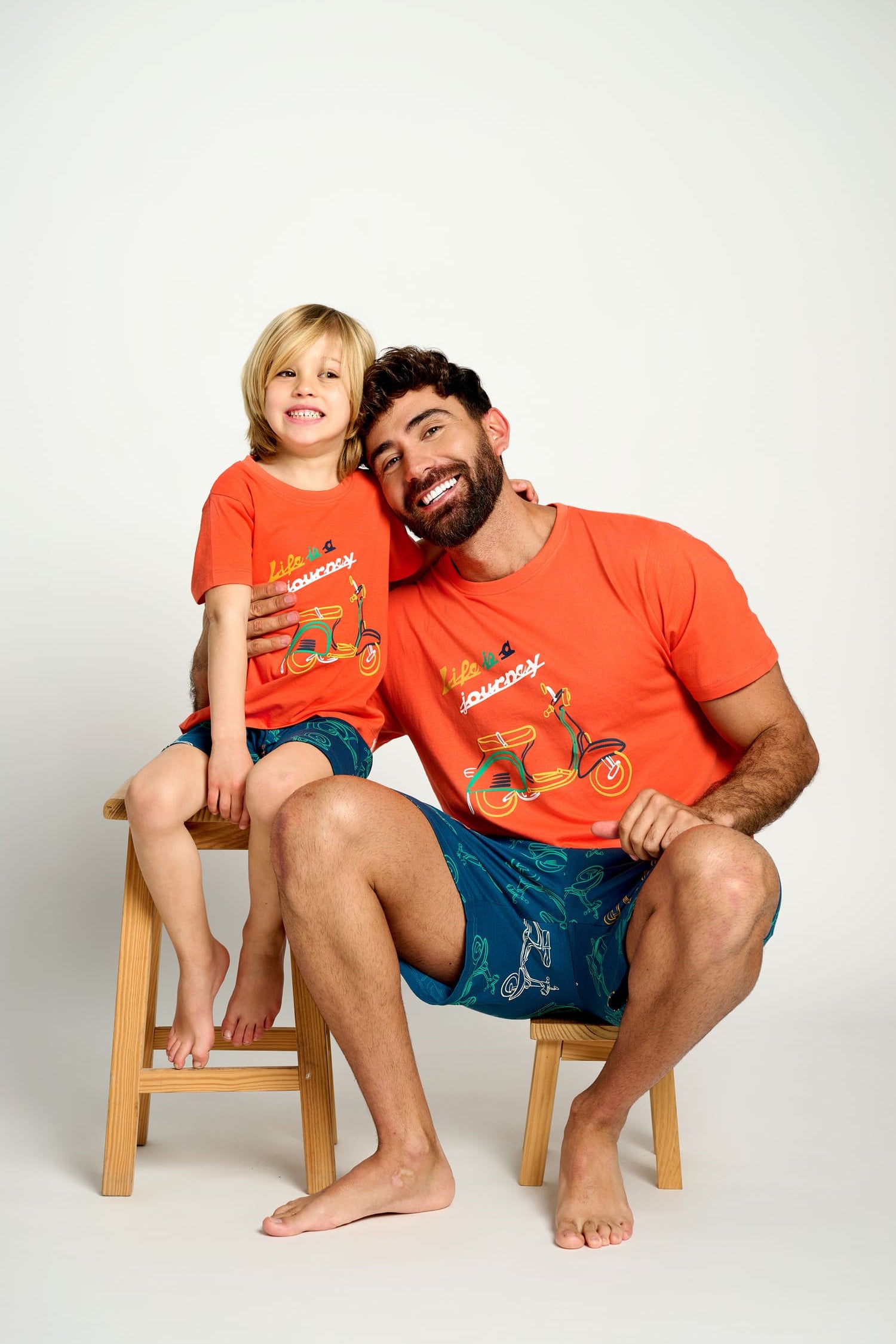 Pyjama court en coton pour homme, style motard | MUYDEMI