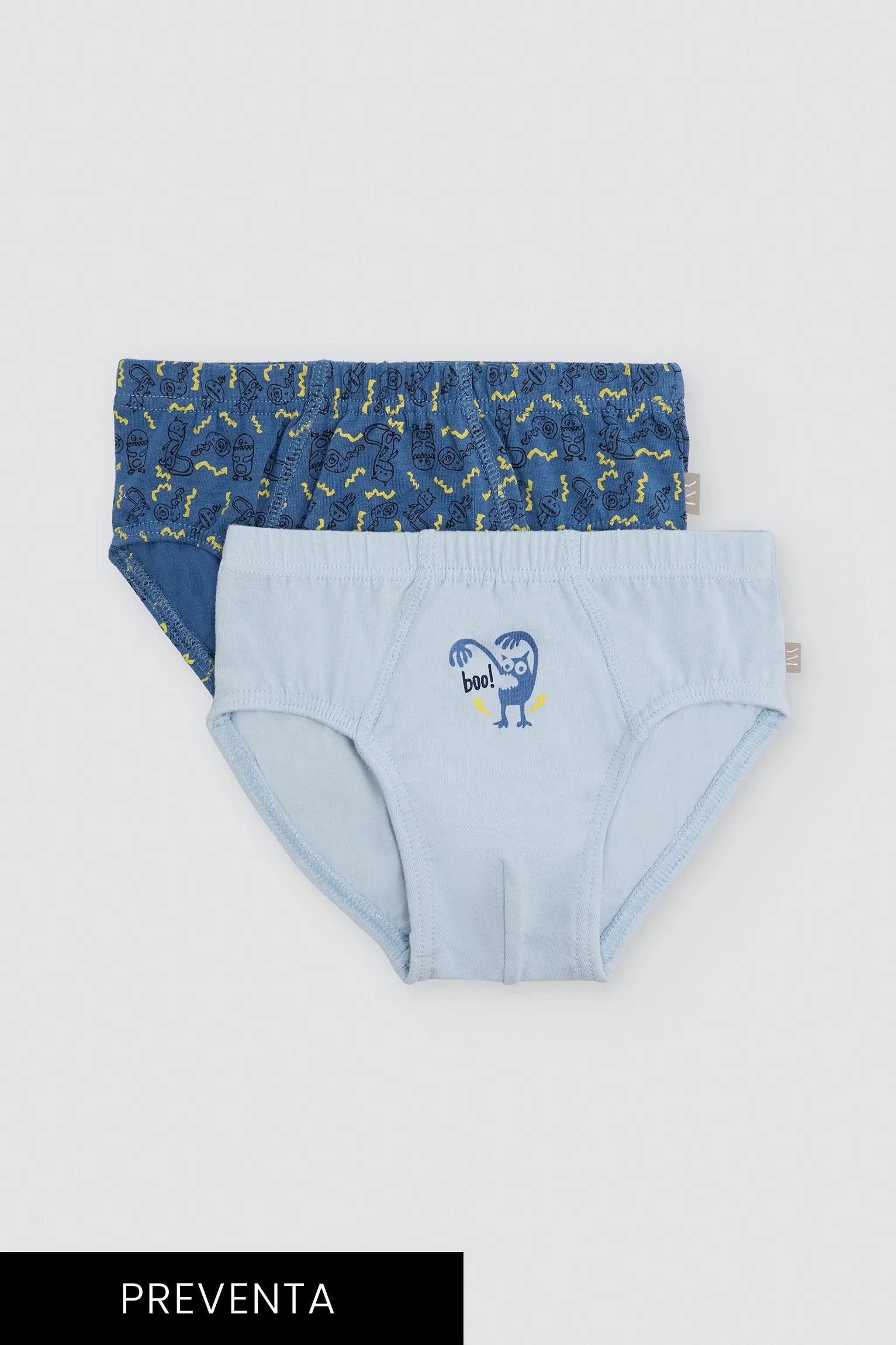 PRÉCOMMANDE Lot de 2 slips garçon en coton imprimé monstres