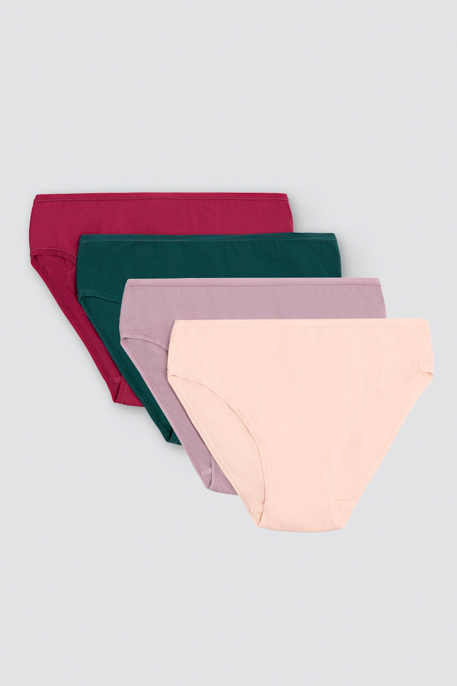 Pack de 4 culottes midi basiques en coton coloris assortis