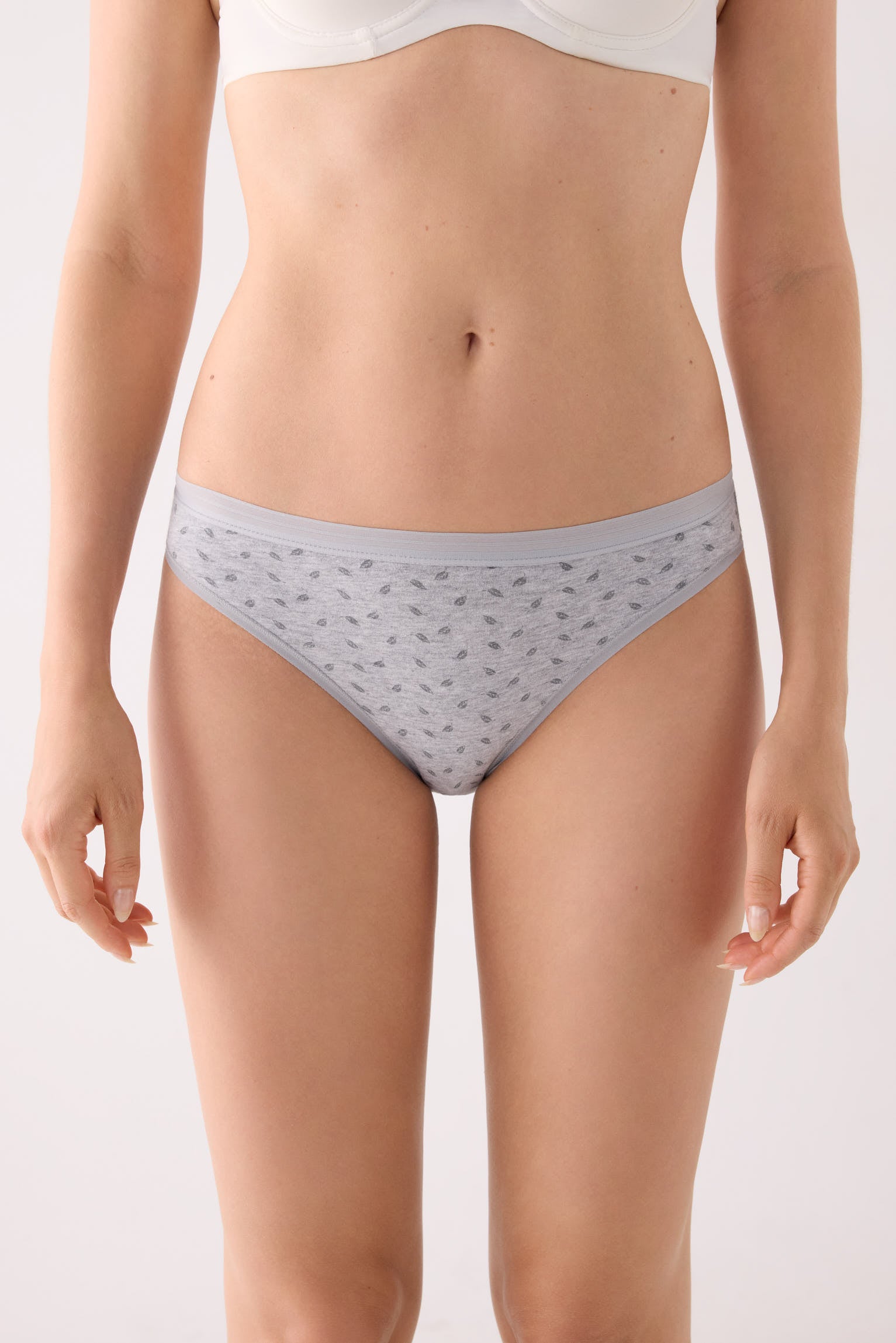 Pack de 2 culottes mini imprimées en coton, gris