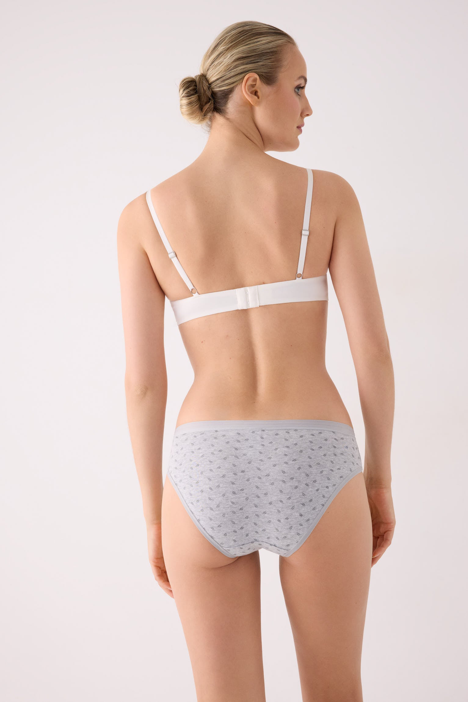 Pack de 2 culottes midi imprimées en coton, gris