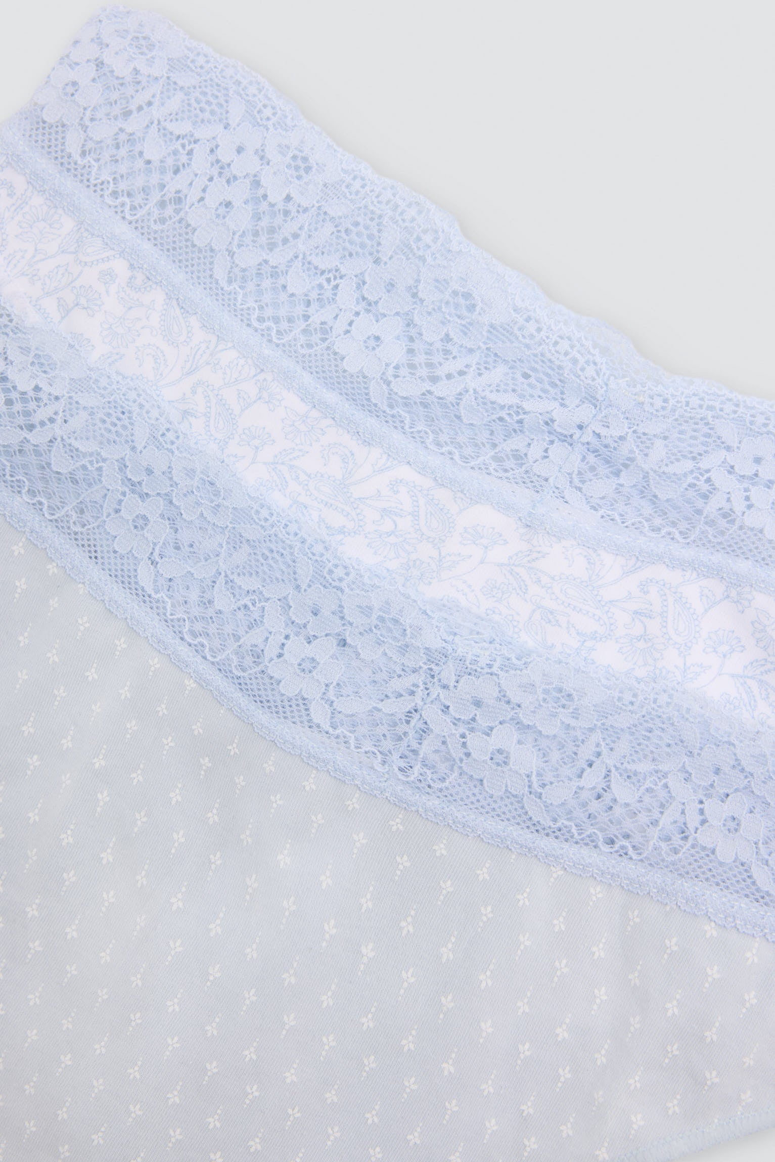 Pack de 2 strings imprimés en coton, bleu