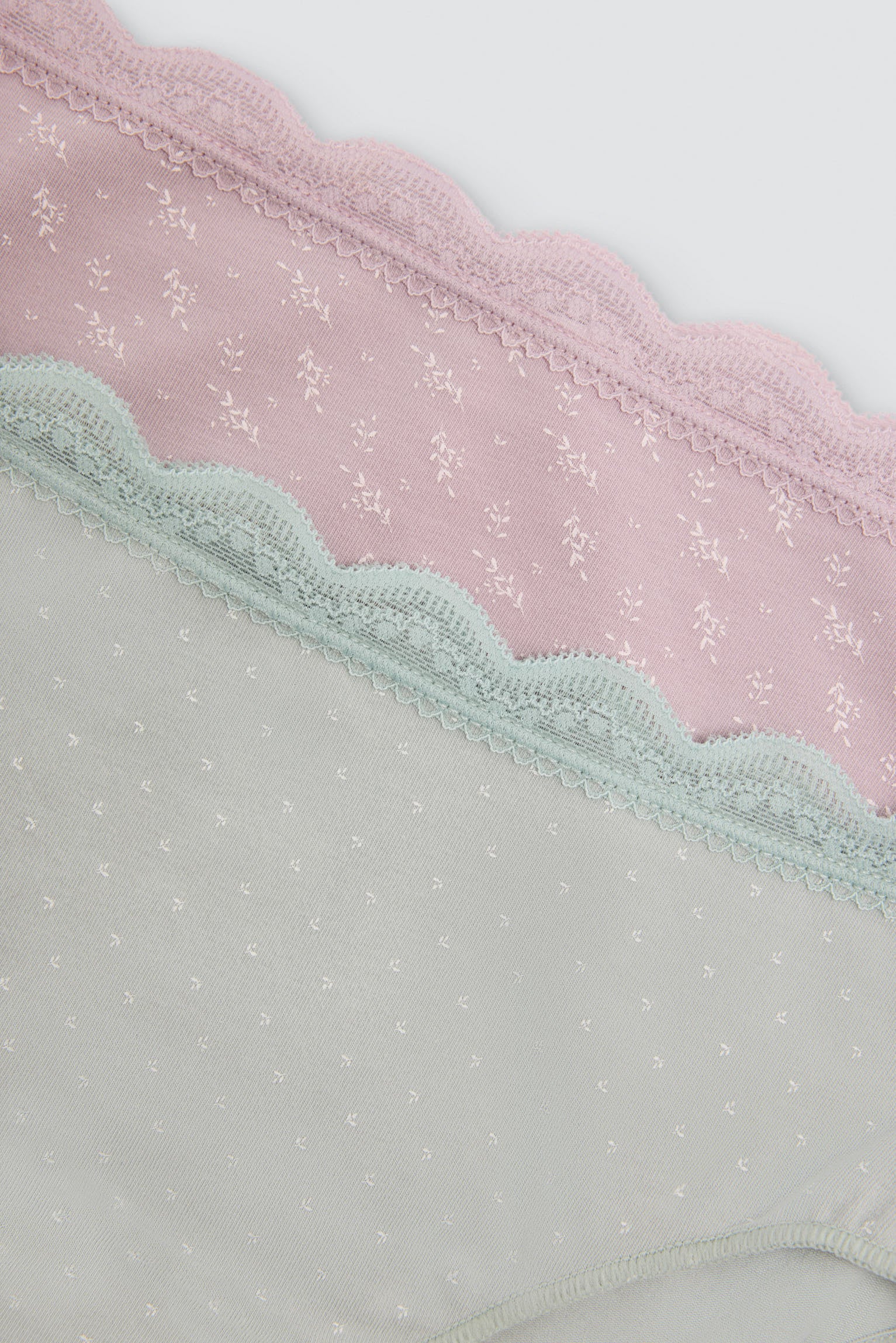 Pack de 2 culottes midi en coton à bordure dentelle, multicolore