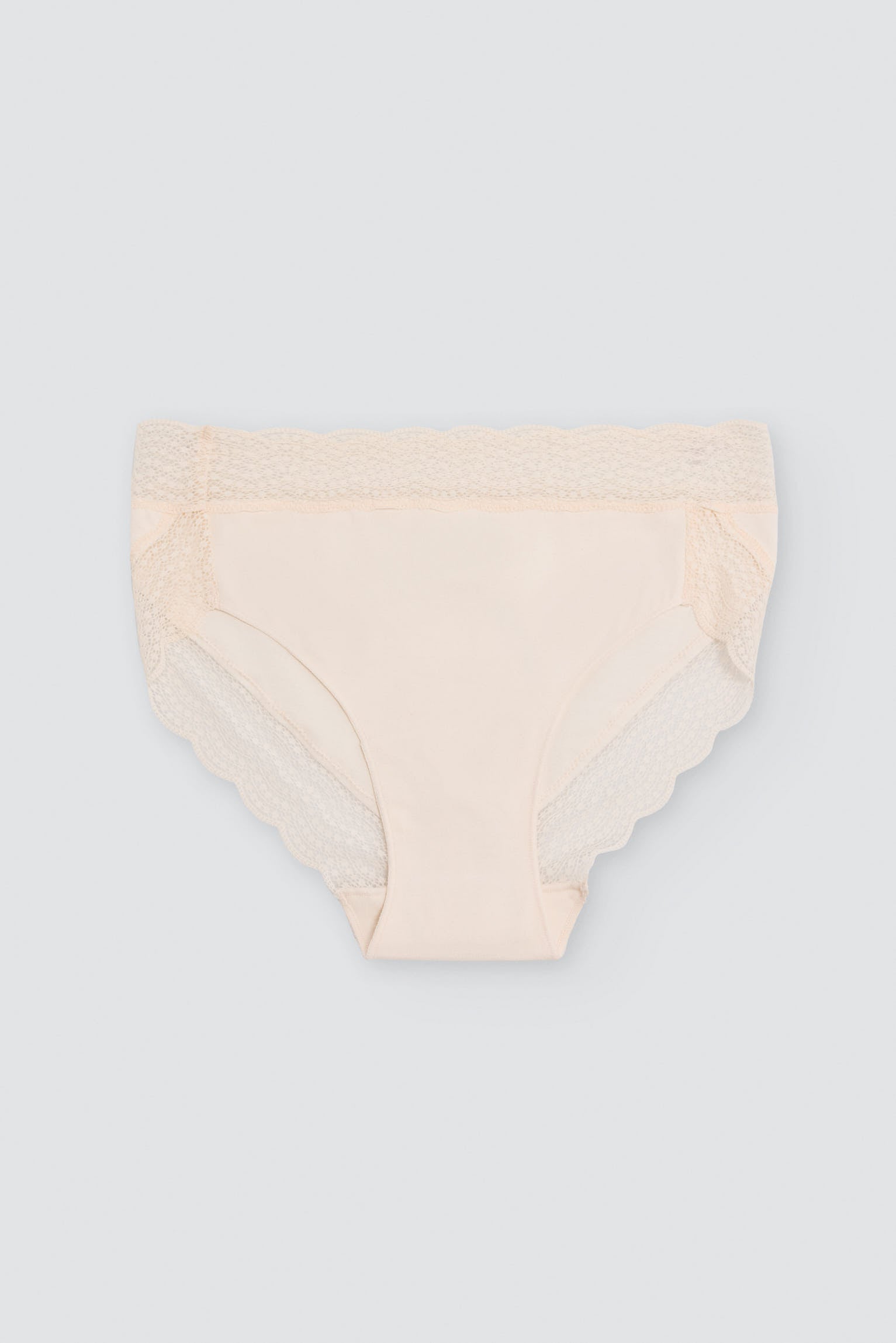 Culotte midi en coton à bordure dentelle ivoire