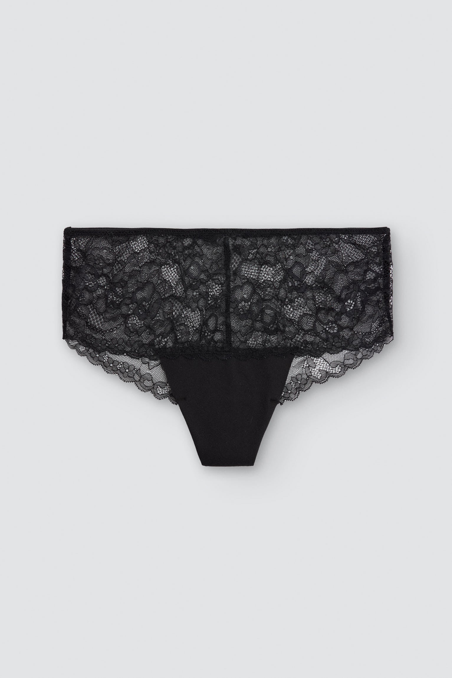 Culotte hipster brésilienne coton découpé au laser avec dentelle noir