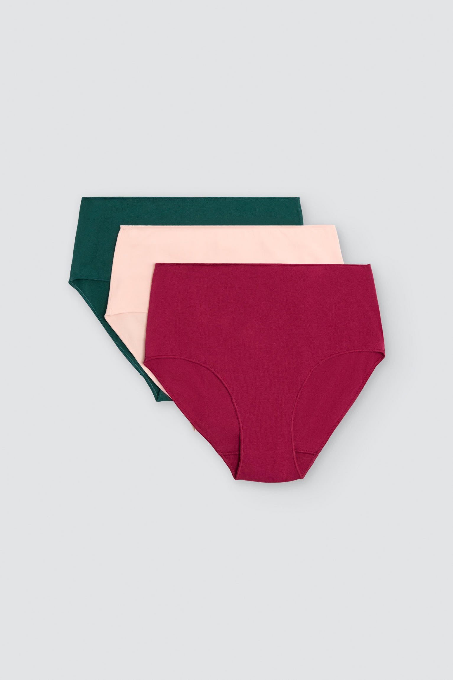 Pack de 3 culottes hautes en coton dans des tons froids