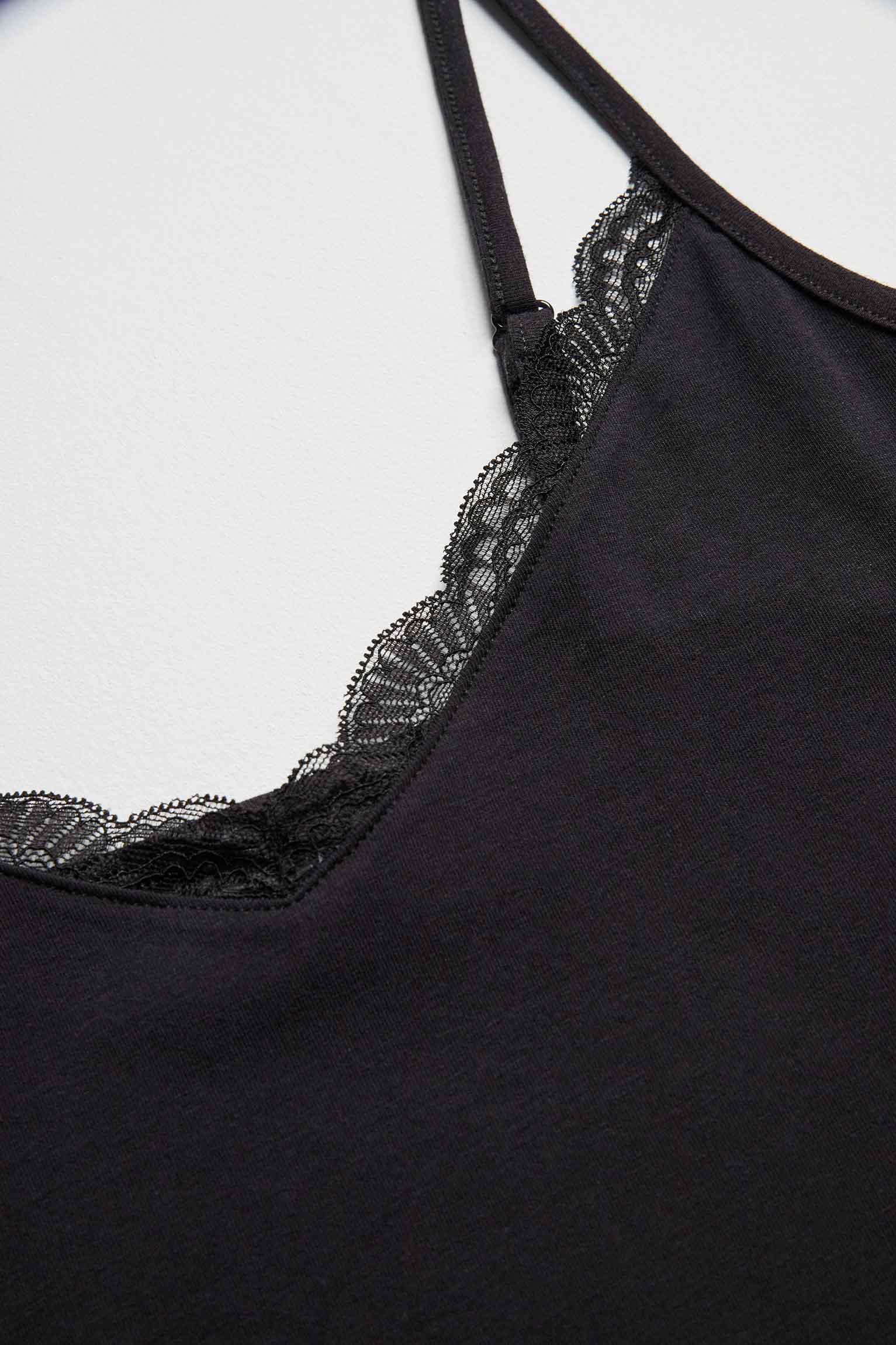 19687 1 camiseta interior lencera tirante - Negro