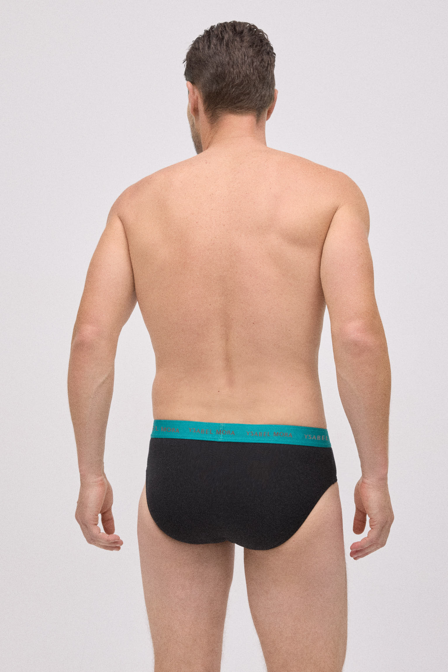 Lot de 6 slips basiques noirs avec bande colorée