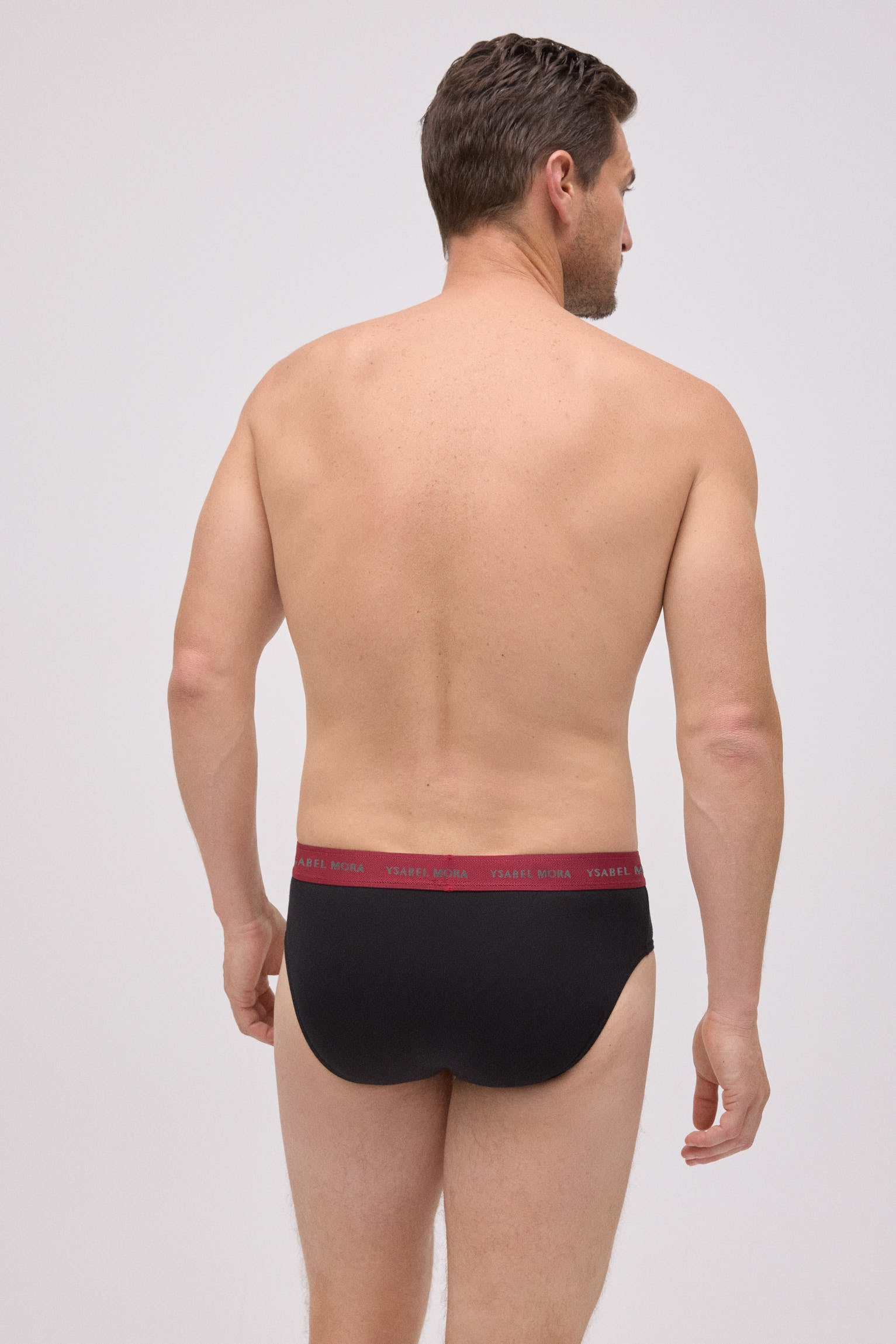 Lot de 6 slips basiques noirs avec bande colorée