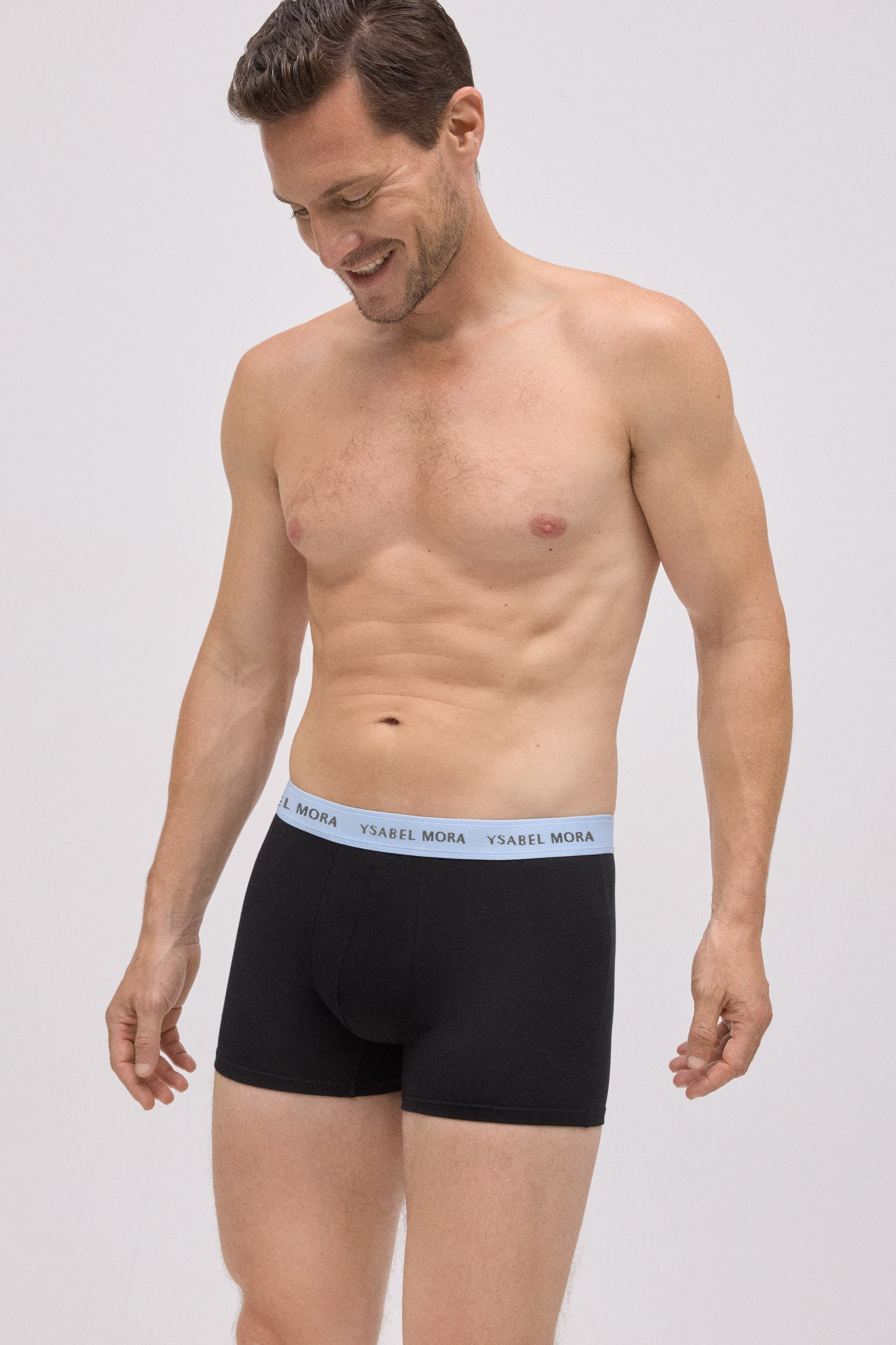 Lot de 6 boxers noirs avec bande colorée