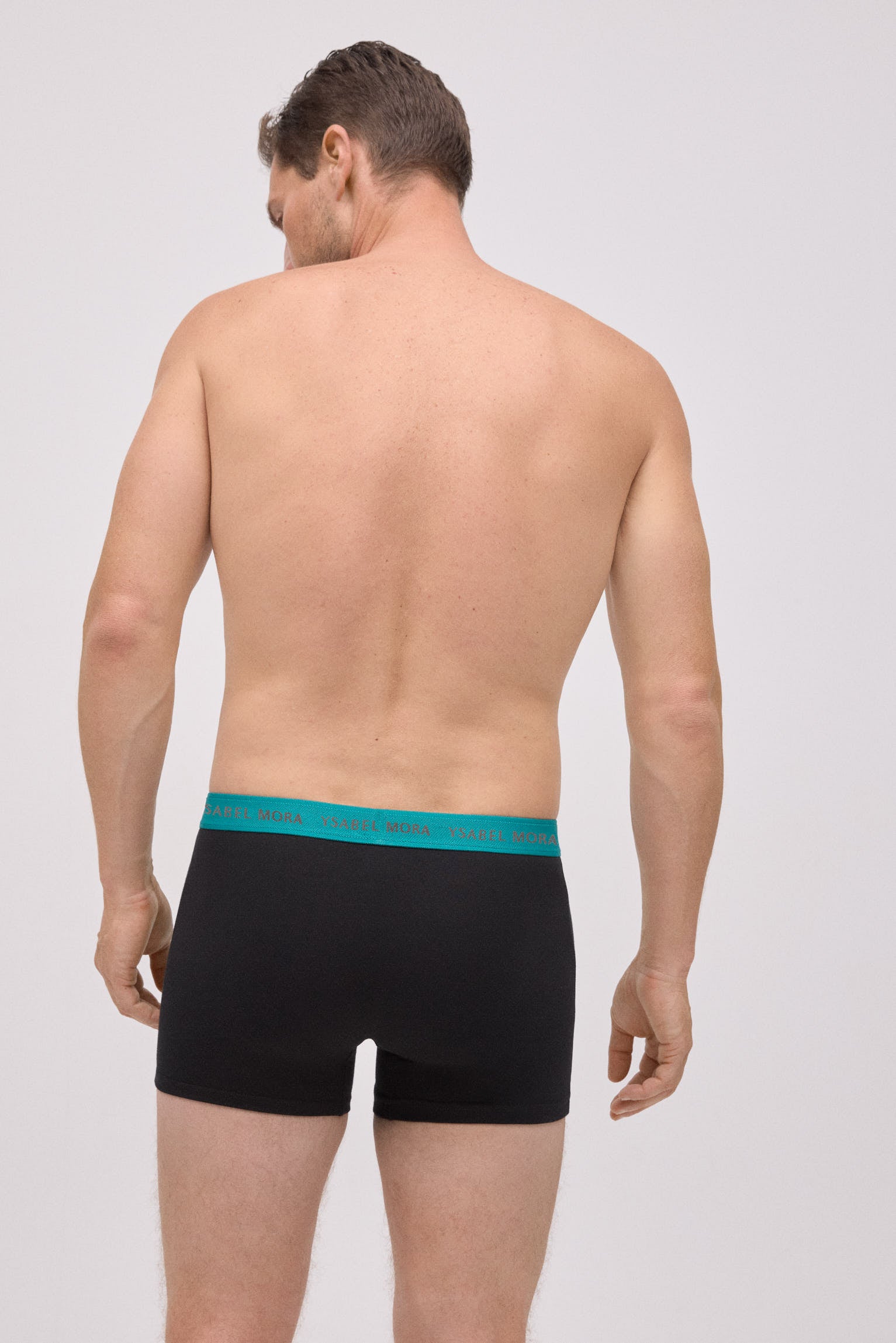 Lot de 6 boxers noirs avec bande colorée
