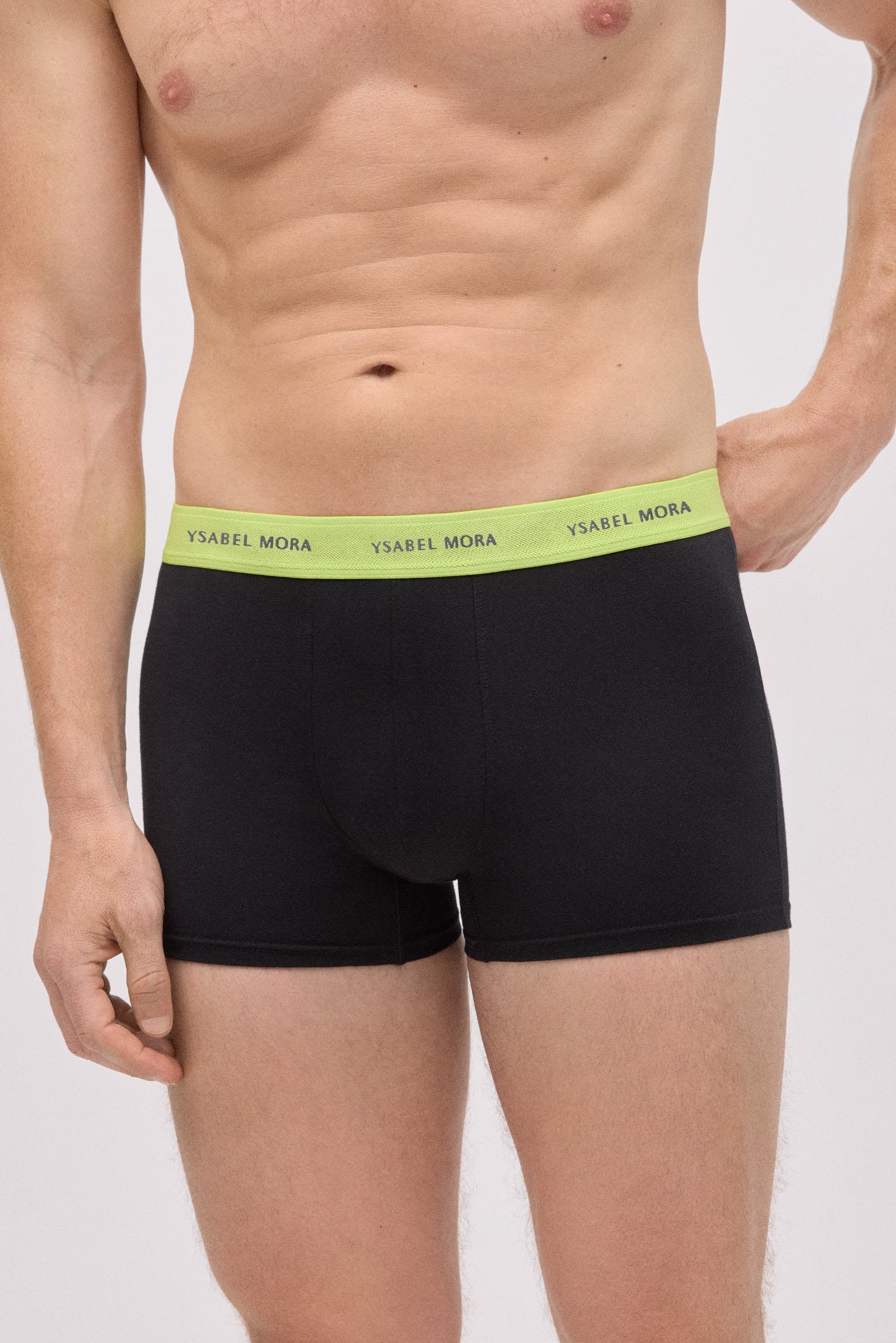 Lot de 6 boxers noirs avec bande colorée