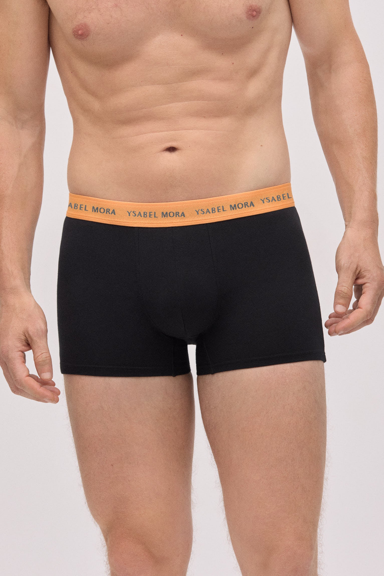 Lot de 6 boxers noirs avec bande colorée