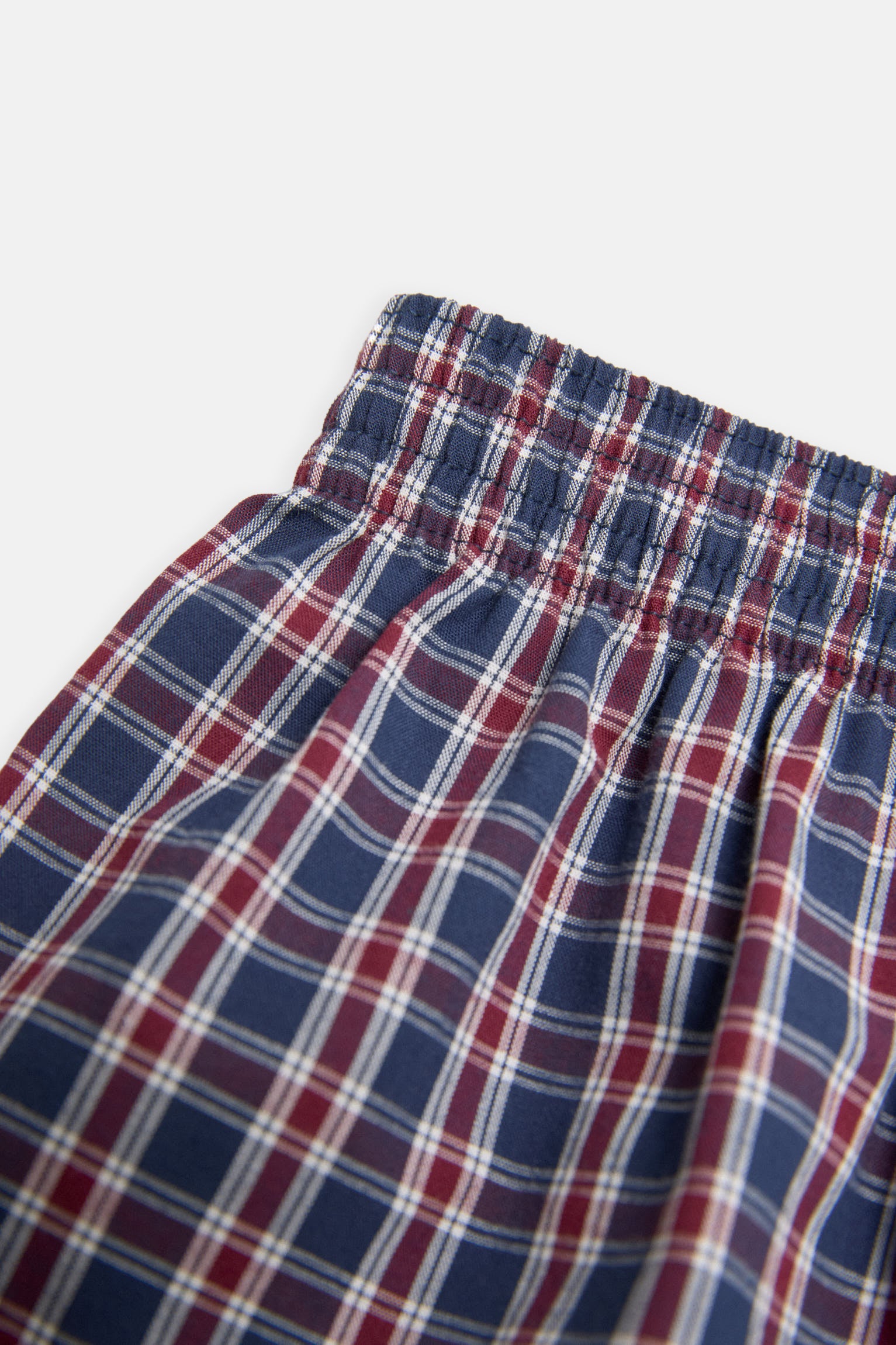 Boxer en tissu avec ouverture à carreaux