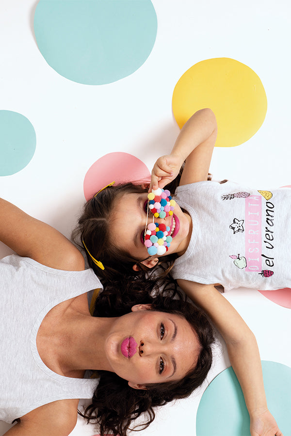 Pyjama femme à bretelles en coton imprimé Fruits | MUYDEMI