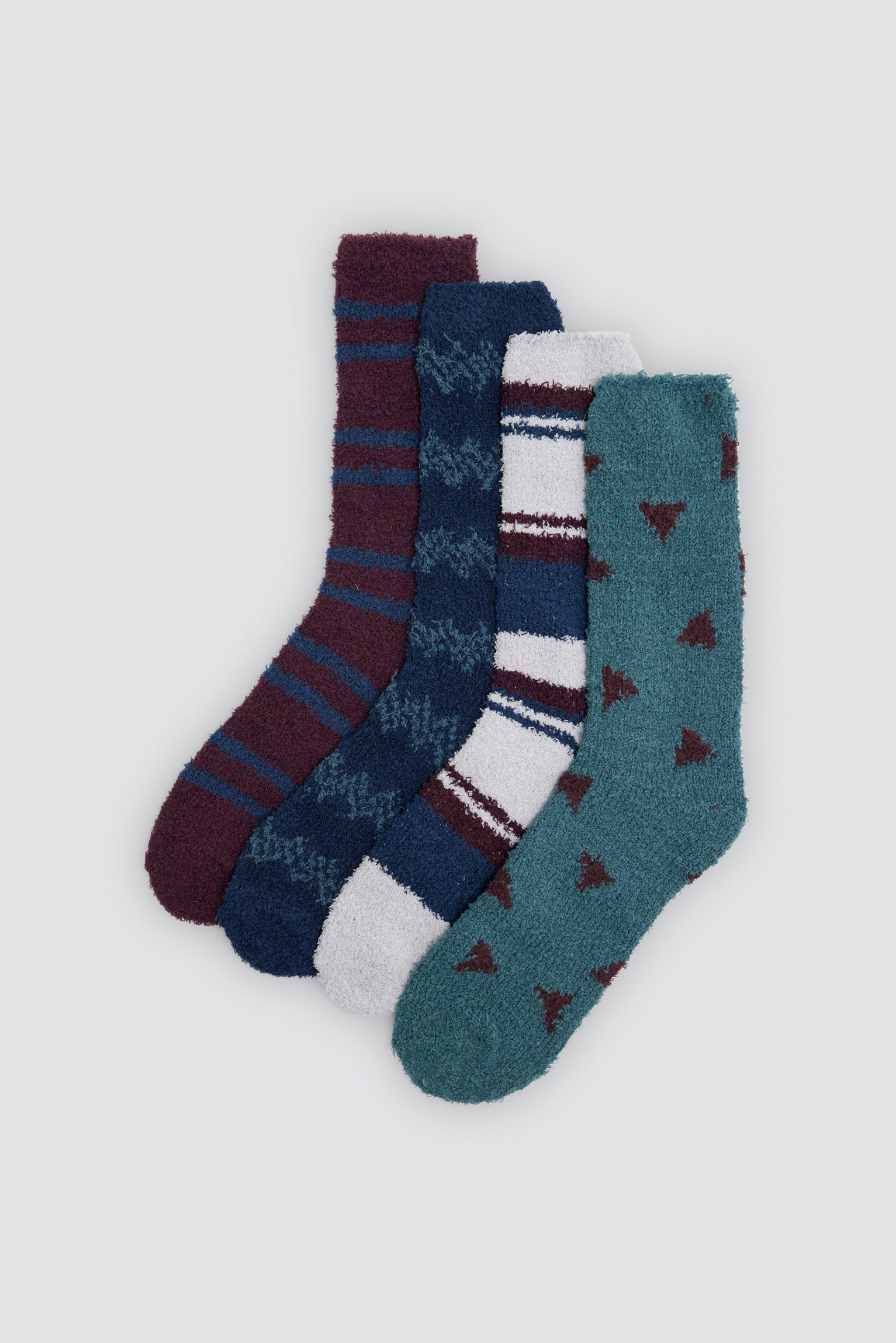 Lot de 4 chaussettes homme en laine imprimées variées