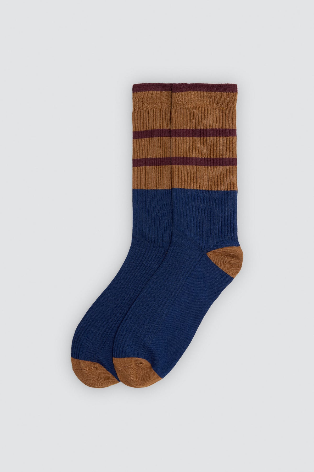 Lot de 3 chaussettes côtelées rayées