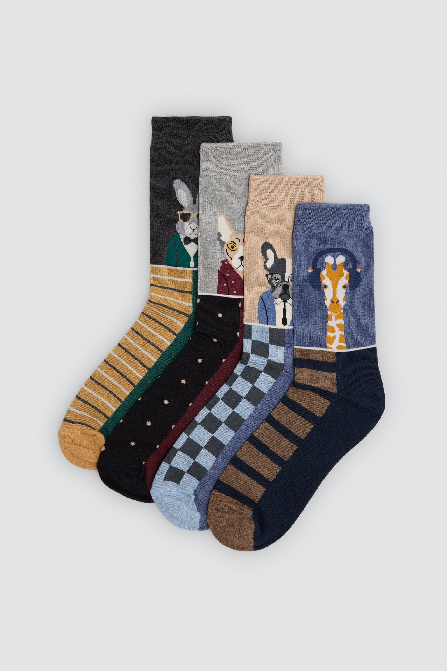Lot de 4 chaussettes Sockarrats imprimé animaux amusants