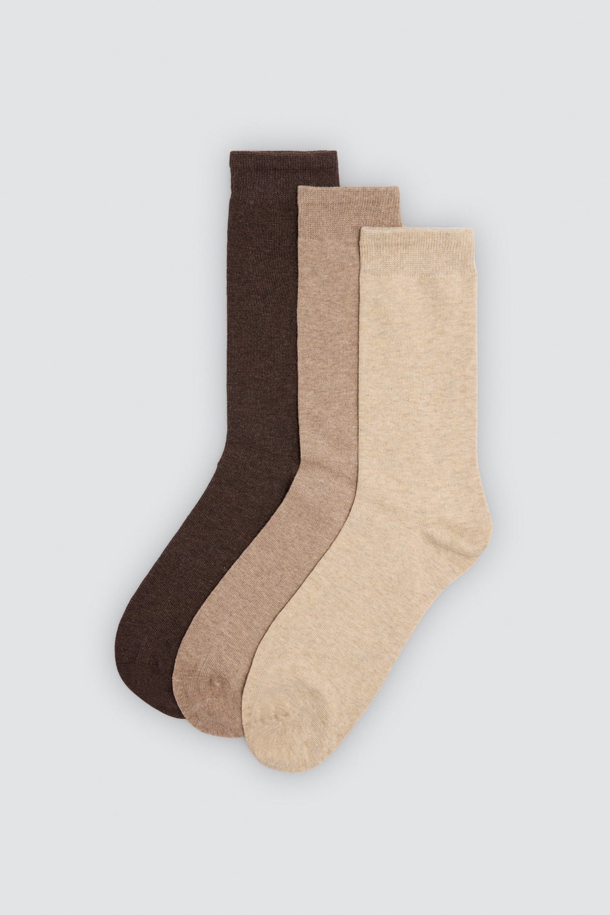 Chaussettes homme en coton à bord non comprimant, couleurs neutres, lot de 3