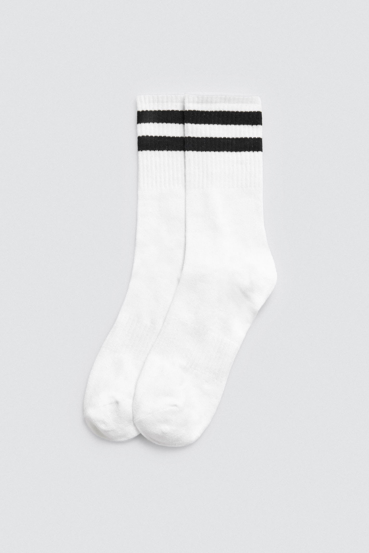 Lot de 3 chaussettes de sport à revers rayé blanc