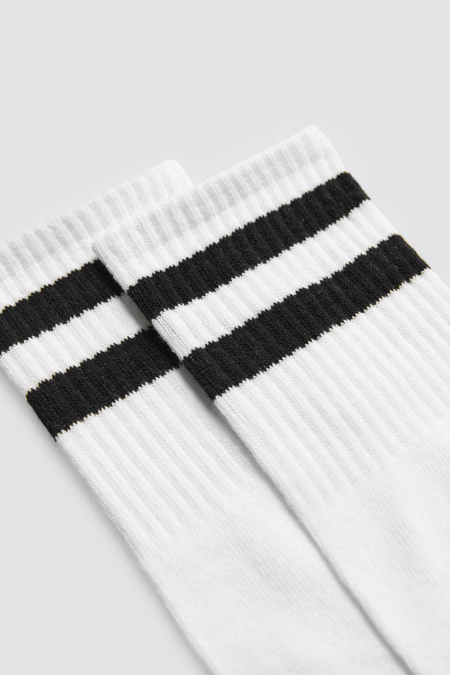 Lot de 3 chaussettes de sport à revers rayé blanc