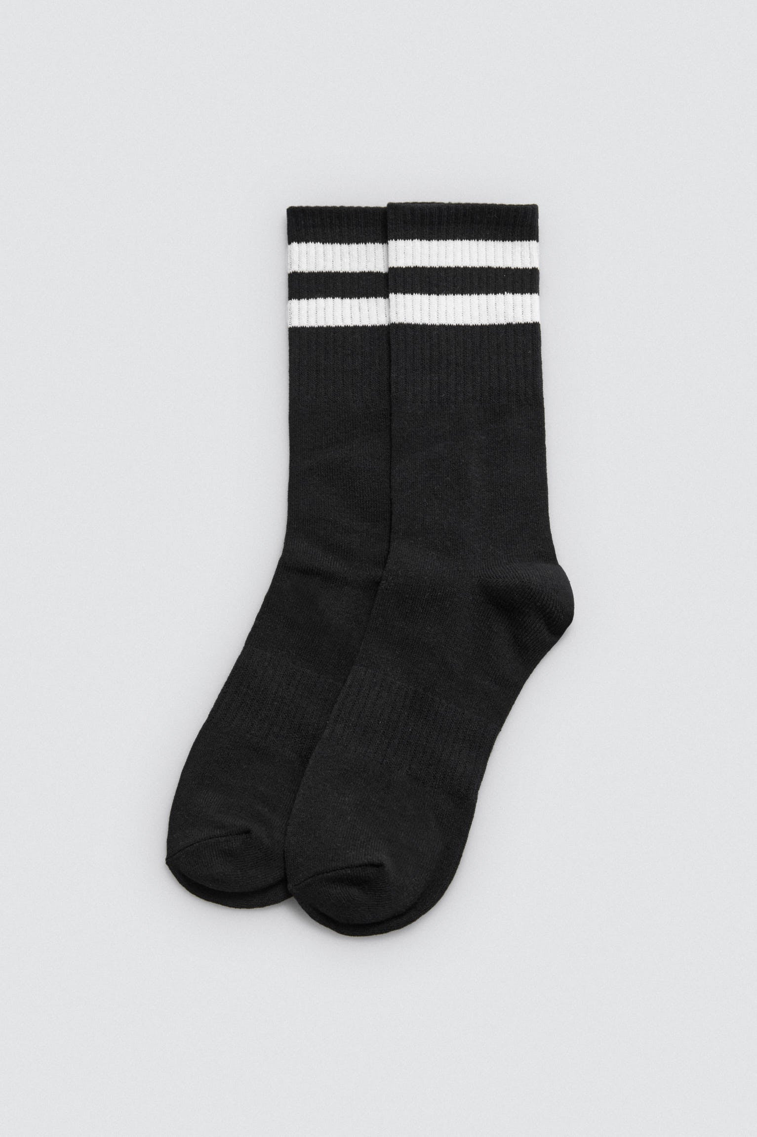 Lot de 3 chaussettes de sport à revers rayés noirs