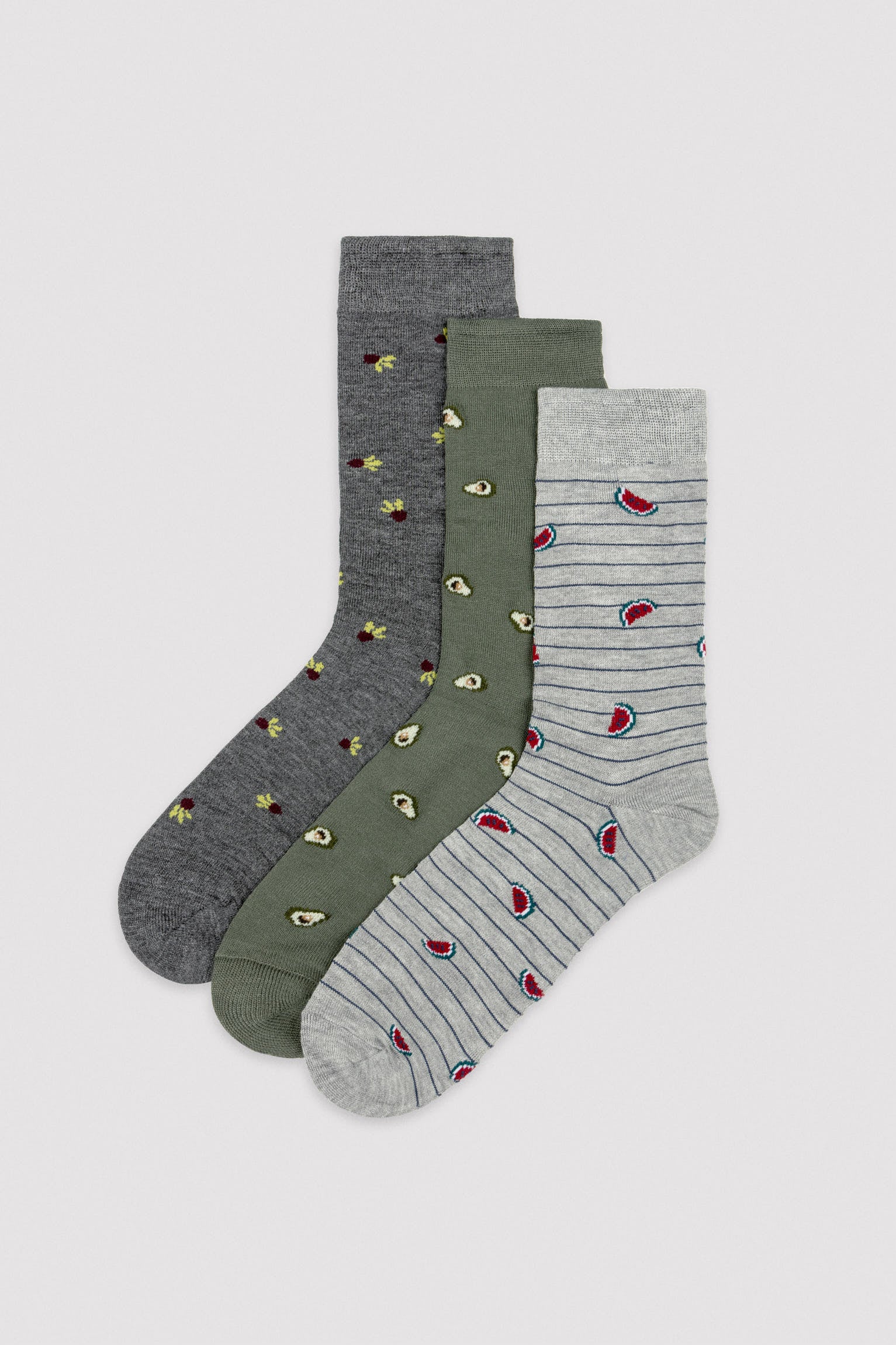Lot de 3 chaussettes hautes à motifs de fruits