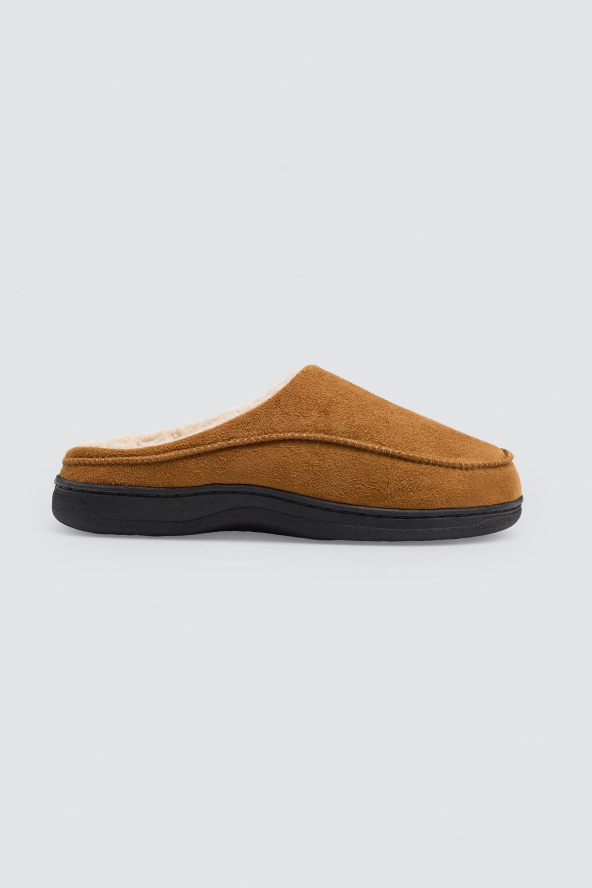 Chaussons homme camel effet daim avec intérieur fourrure