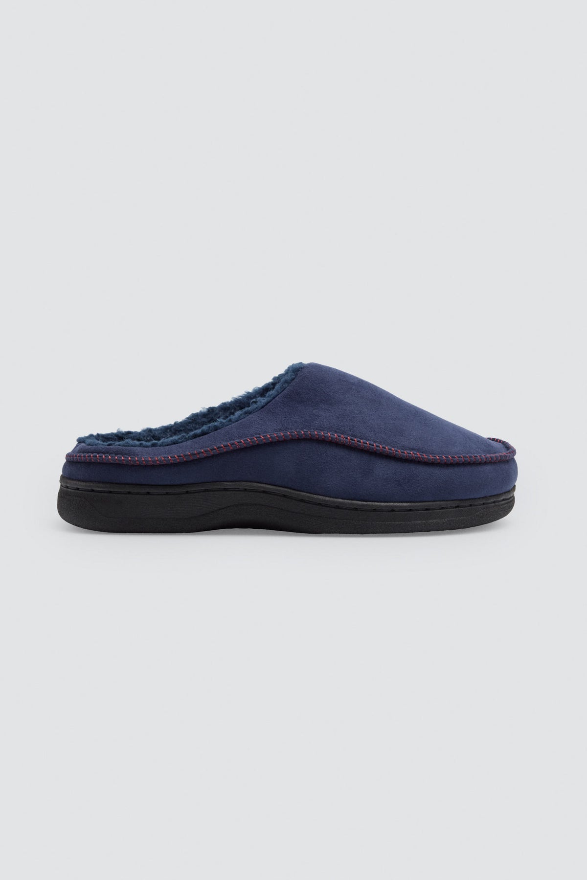 Chaussons homme bleu marine effet daim avec intérieur fourrure