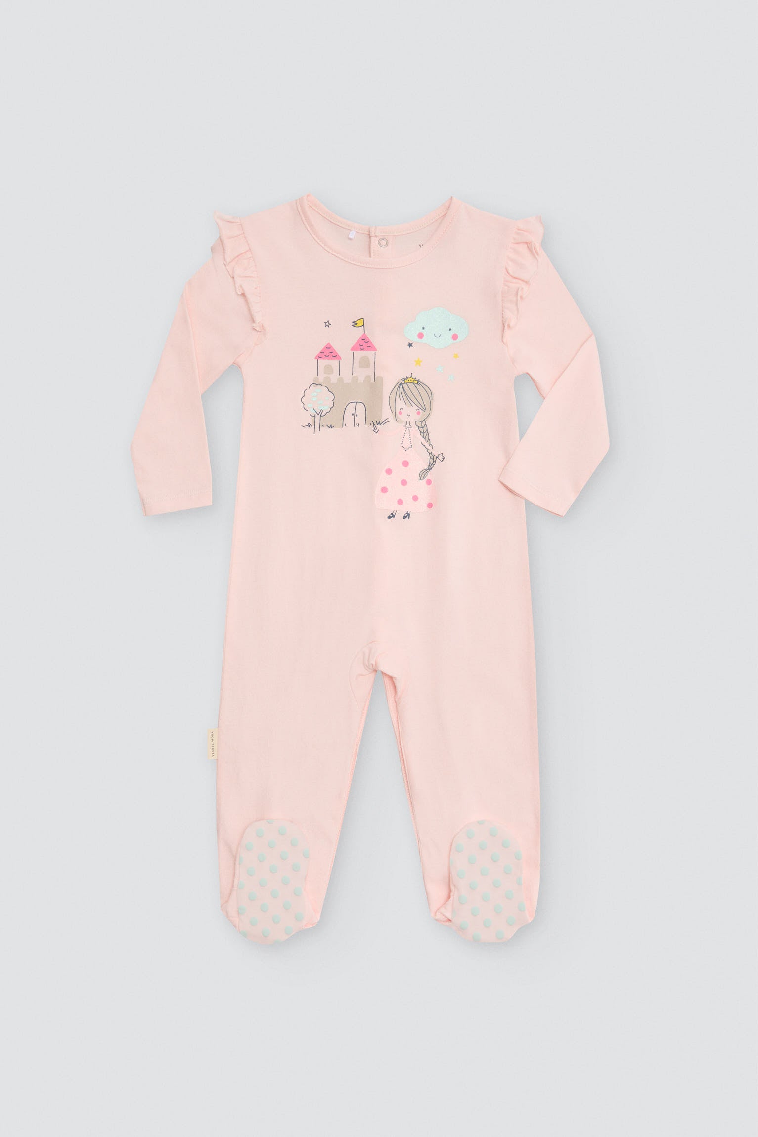 Pelele bebé manga larga estampado castillo - Ysabel Mora