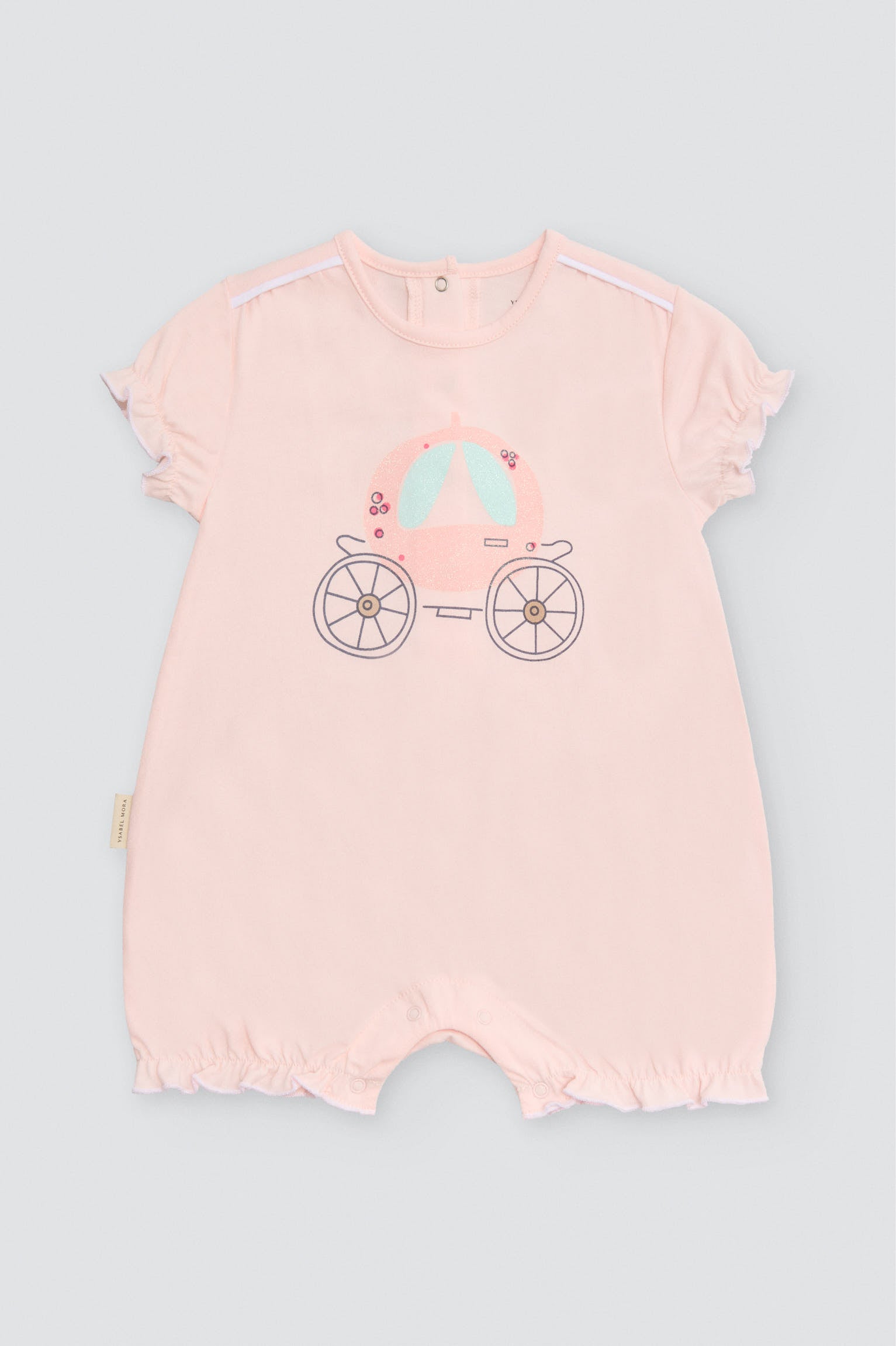 Pelele bebé manga corta carruaje - Ysabel Mora