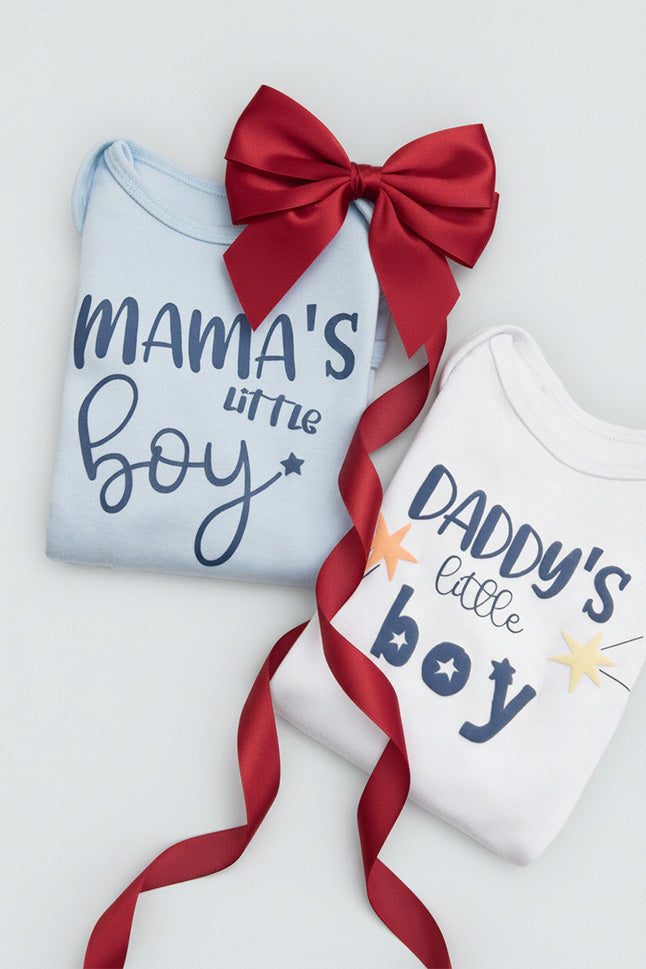 Lot de 2 bodies bébé manches longues : Mama's Boy et Daddy's Boy