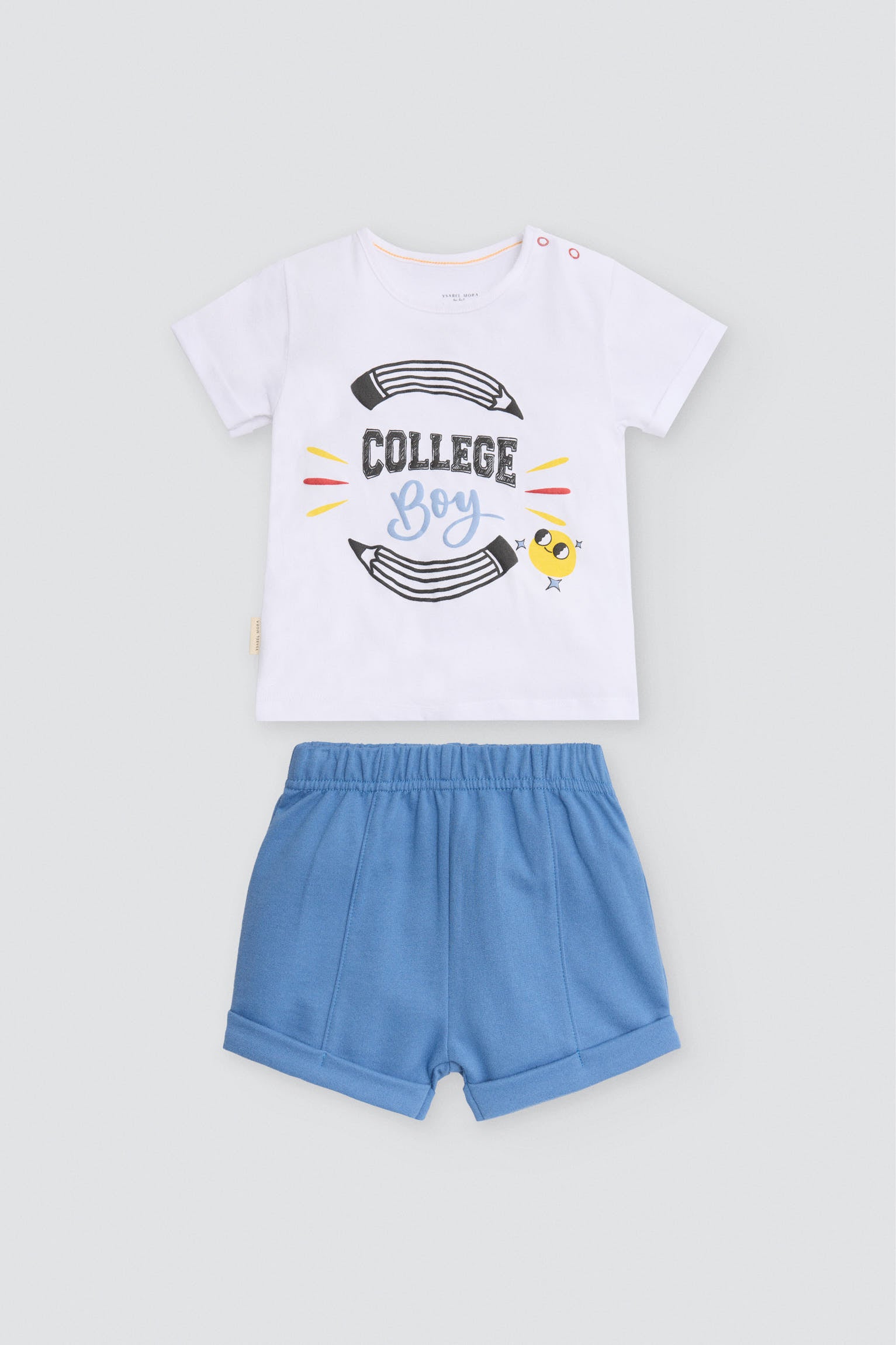 Conjunto bebé manga corta College Boy - Ysabel Mora