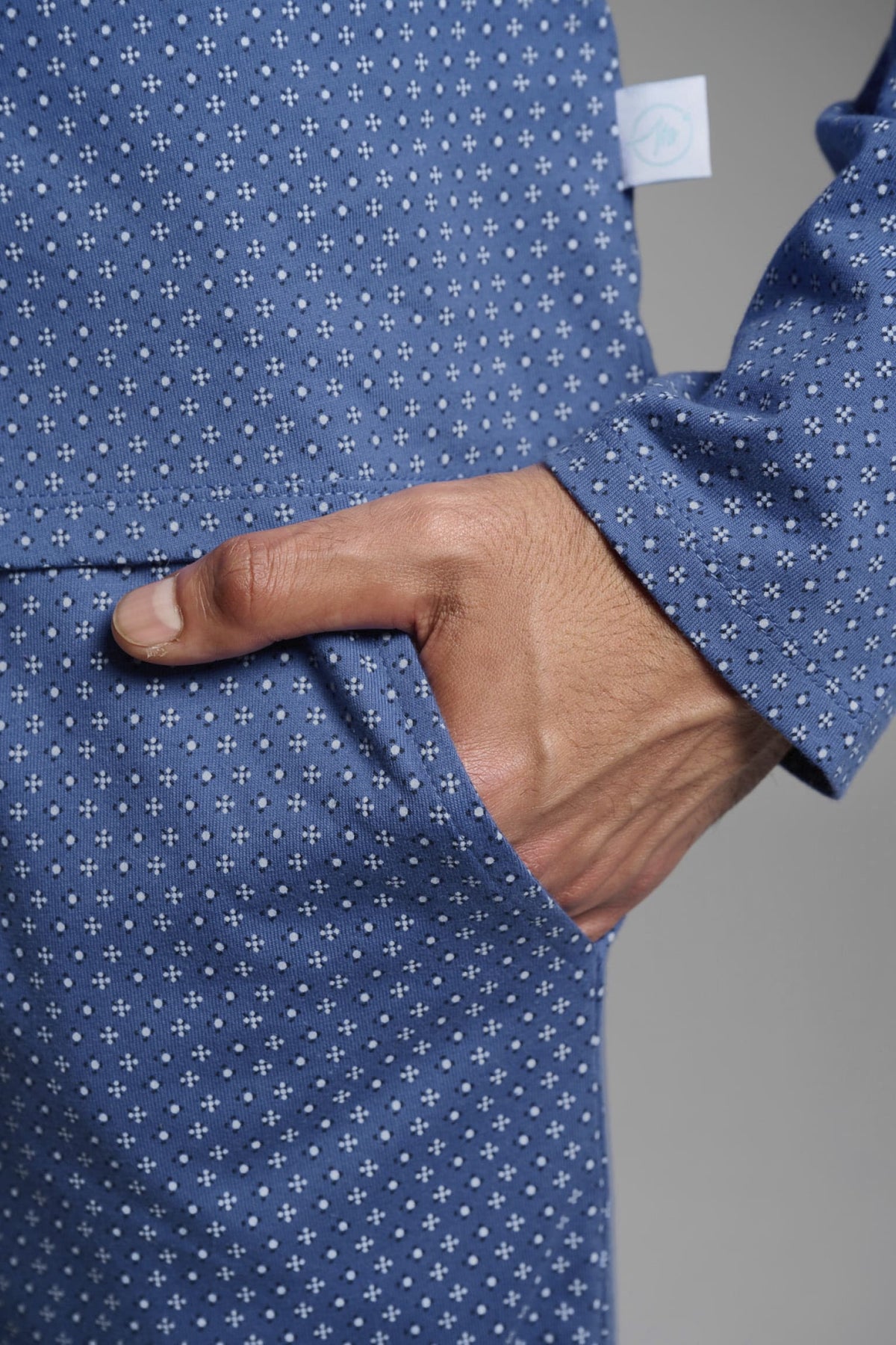 Pyjama chemise long homme coton imprimé