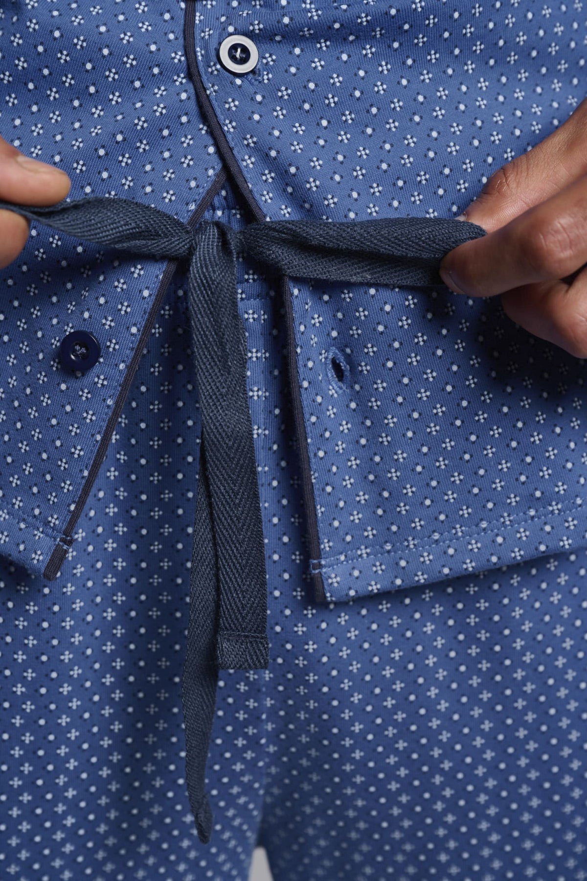 Pyjama chemise long homme coton imprimé