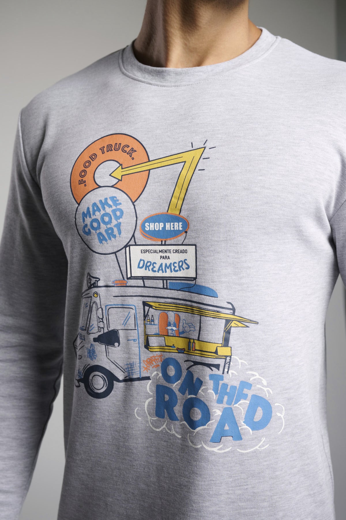 Pyjama long homme molletonné imprimé Food Truck