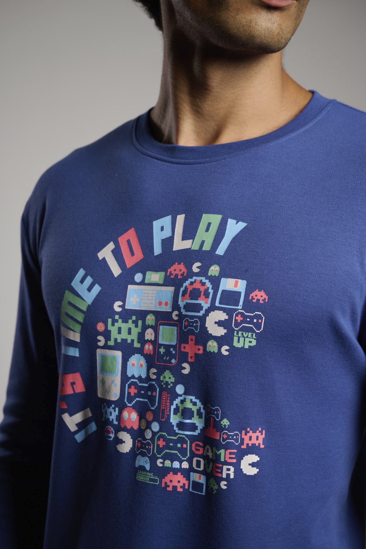 Pyjama long homme molletonné imprimé gamer