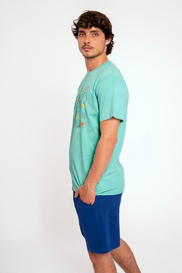 T-shirt graphique pyjama court en coton pour homme | MUYDEMI