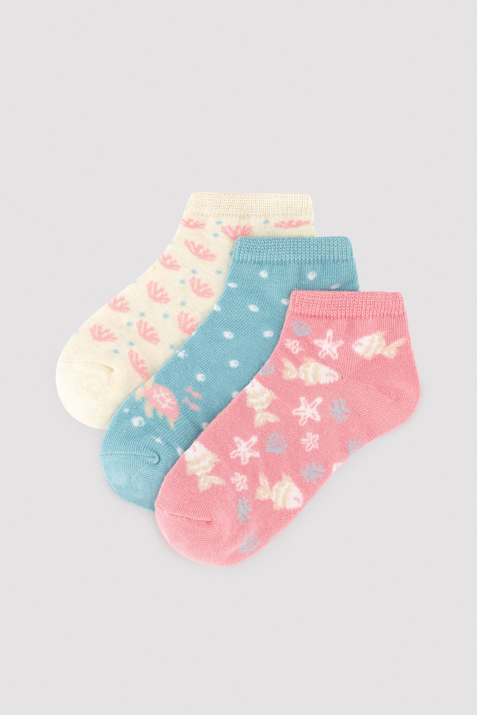 Lot de 3 paires de chaussettes enfant imprimées, couleur mer