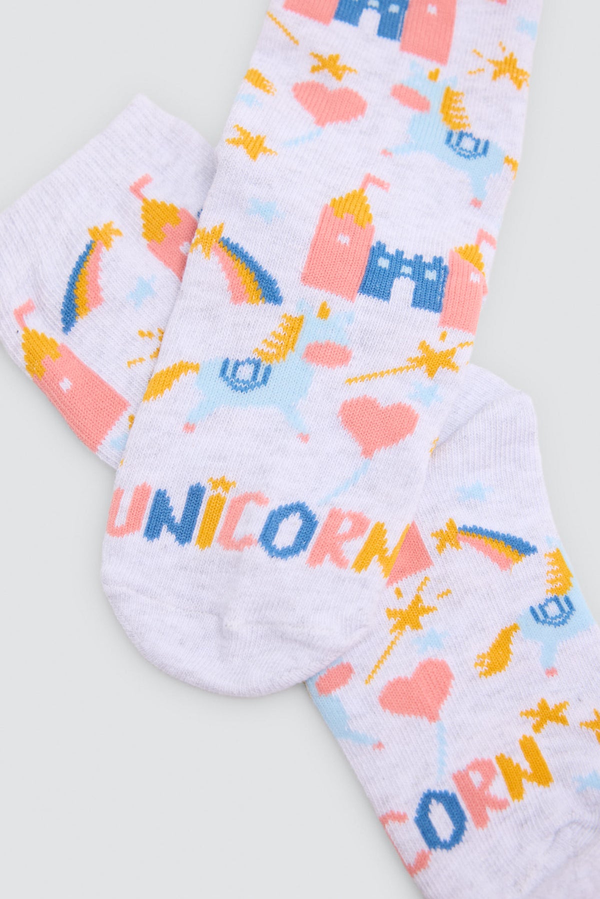 Lot de 2 chaussettes fille imprimé licornes