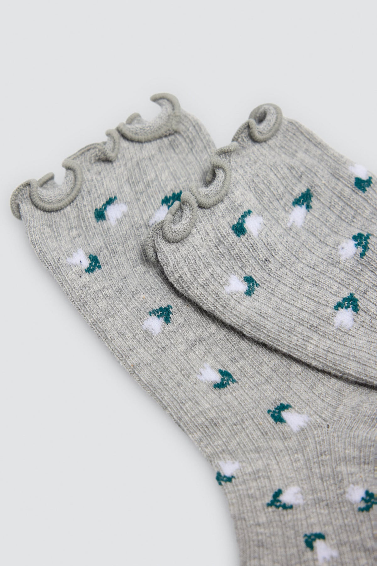 Lot de 4 chaussettes fille bord ondulé imprimé floral